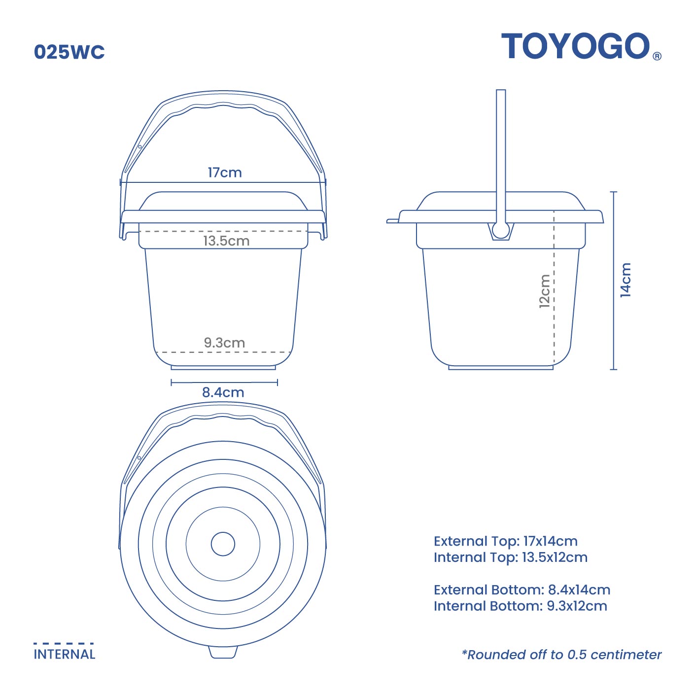 OKE PAIL 0.5GAL W COVER (025WC)
