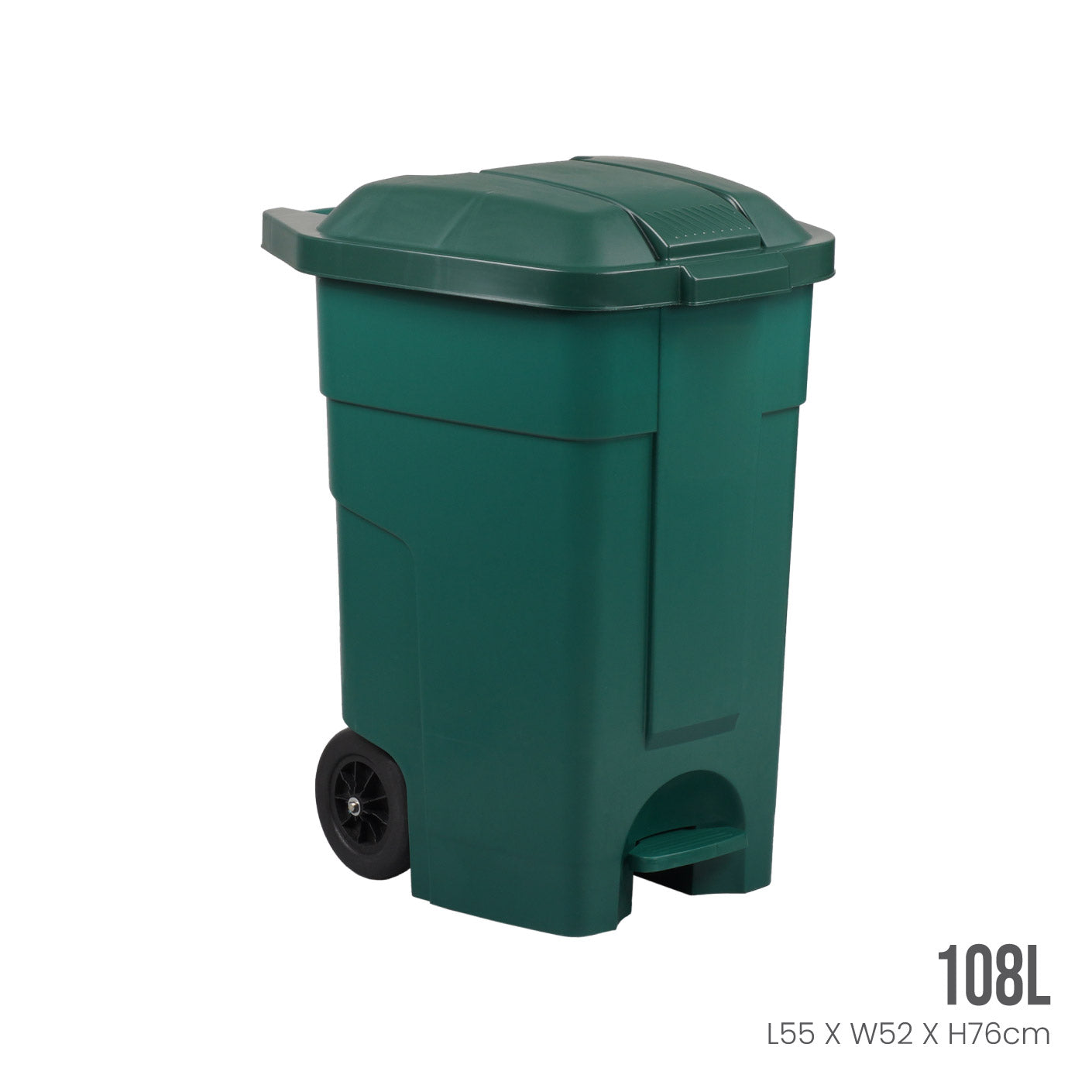 RECYCLE STEP BIN W/WHEELS 108L (1008)