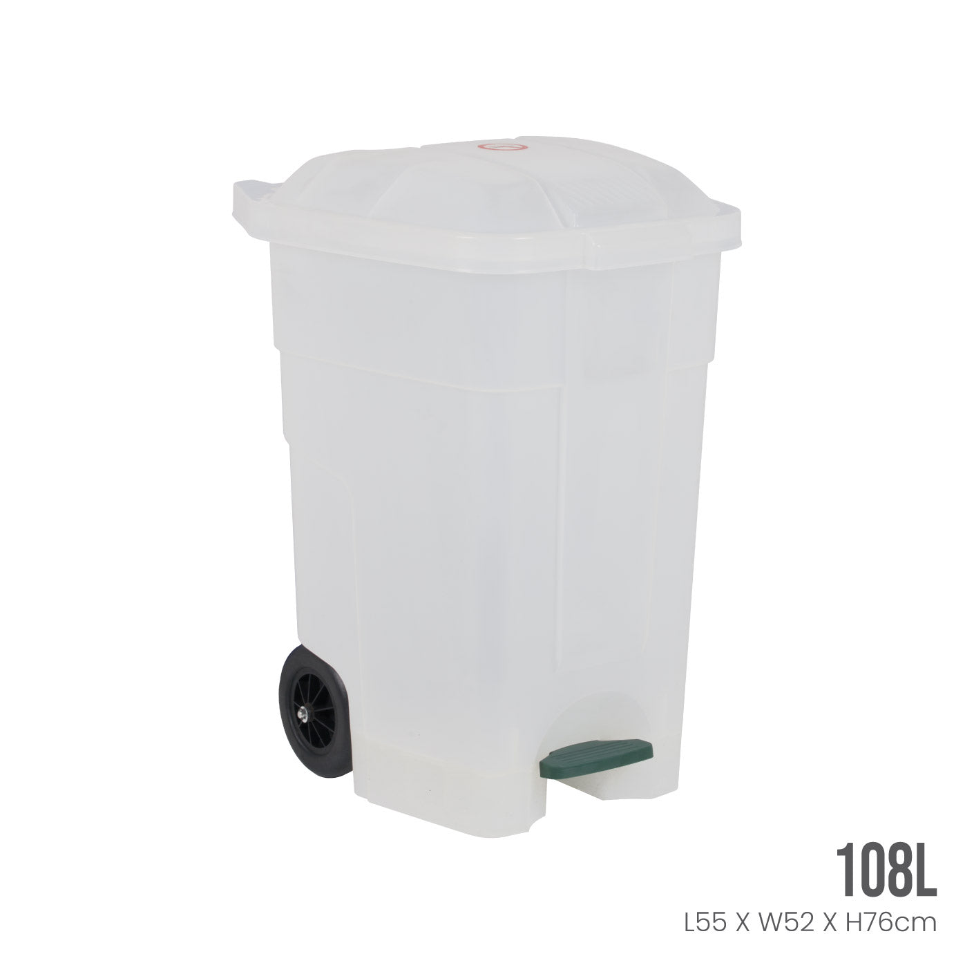 RECYCLE STEP BIN W/WHEELS 108L (1008)