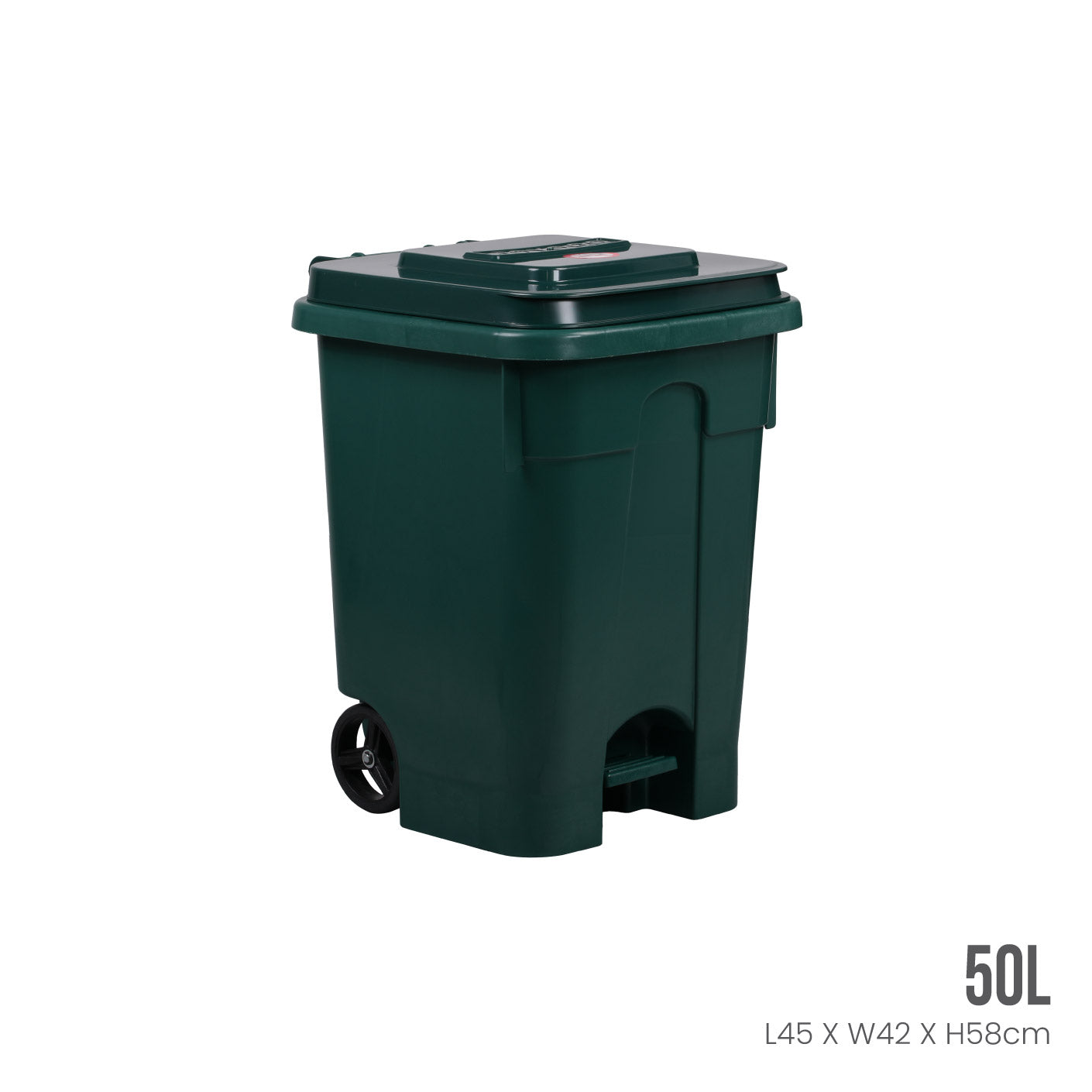 STEP DUSTBIN W/WHEELS 50L (1011)