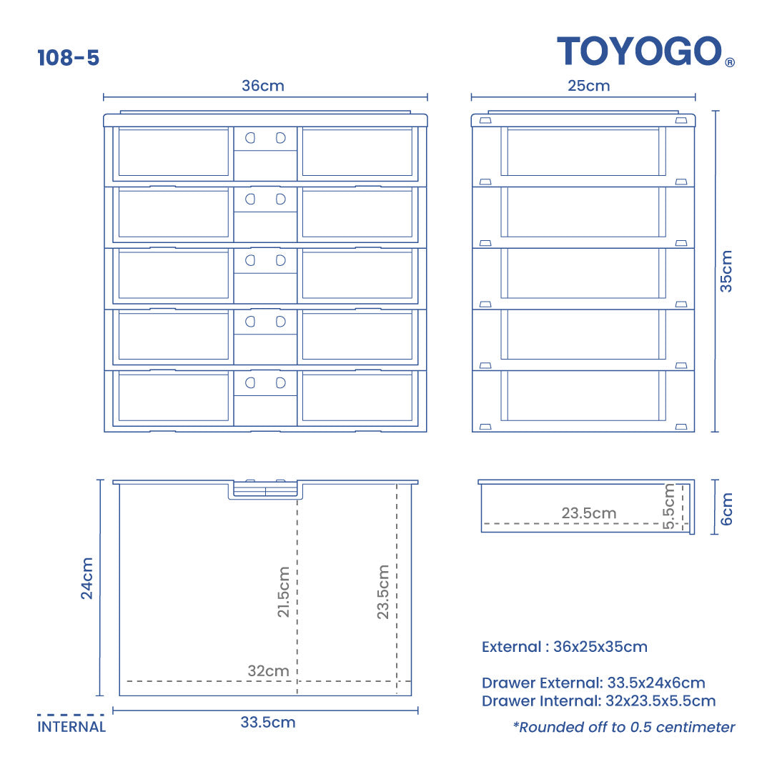 5 TIER H.T DRAWER (108-5)