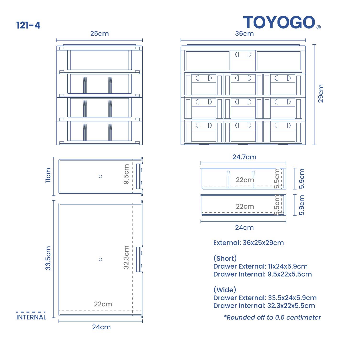 4 TIER H.T DRAWER (121-4)