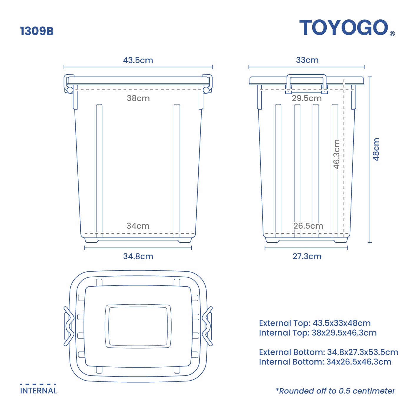 UTILITY STORAGE BIN W COVER (1309)