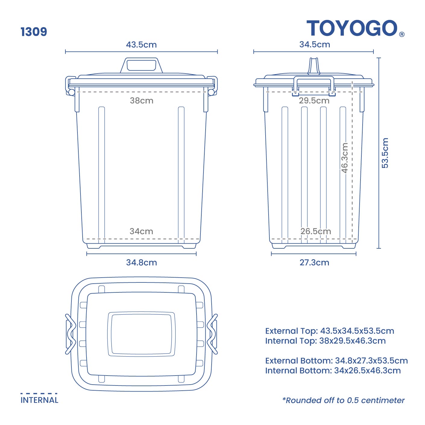 UTILITY STORAGE BIN W COVER (1309)