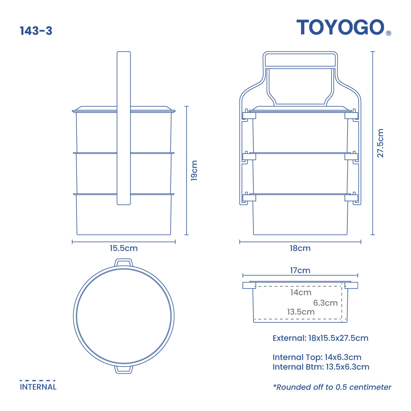 TINGKAT 3 LAYER FOOD CARRIER (143-3)