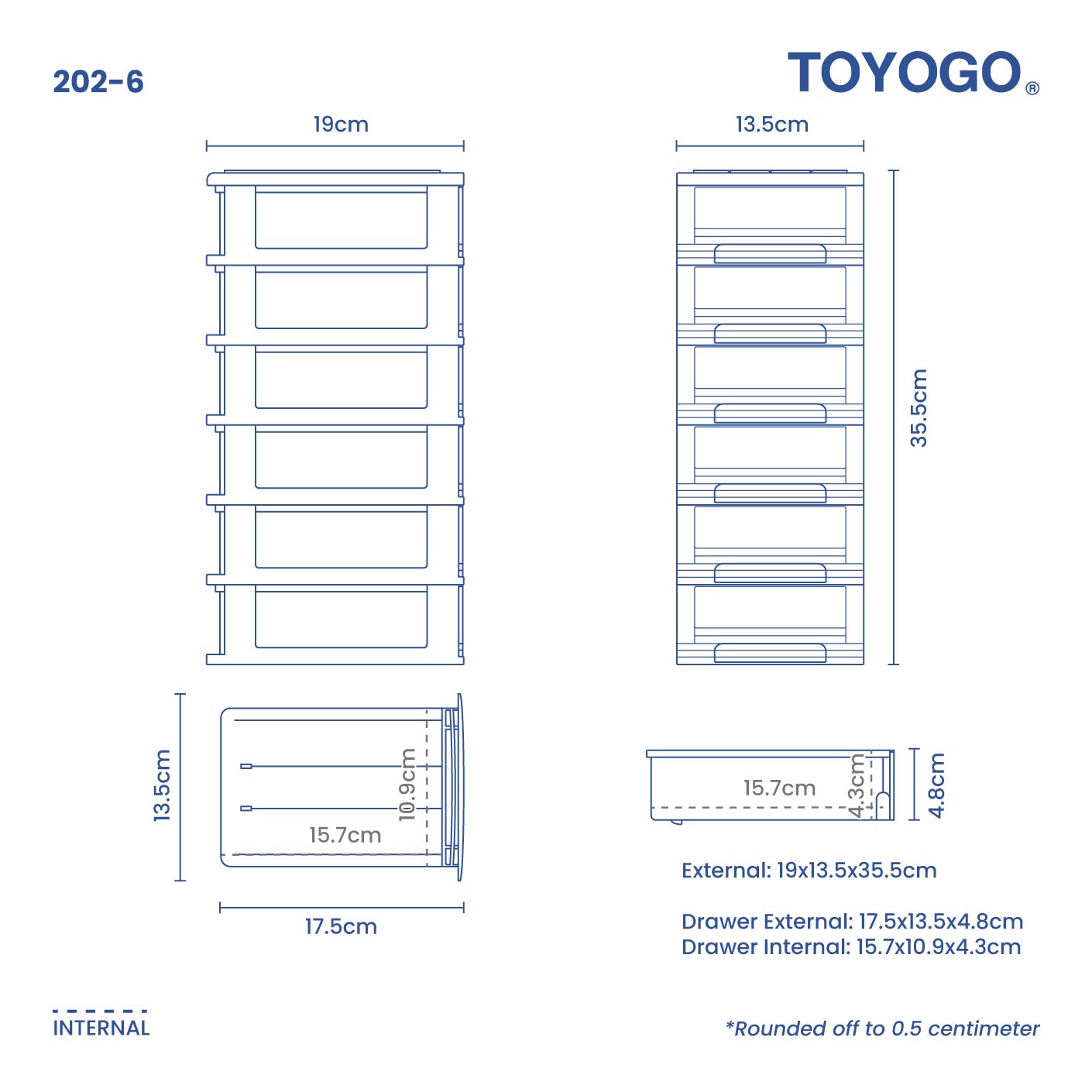 6 TIER MINI DRAWER (202-6)