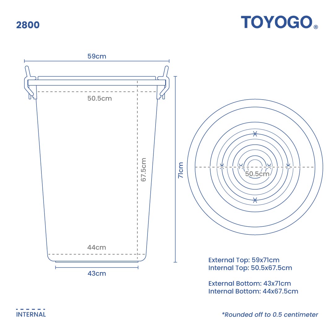 BIN W/COVER W/O WHEEL 28 GAL (2800)