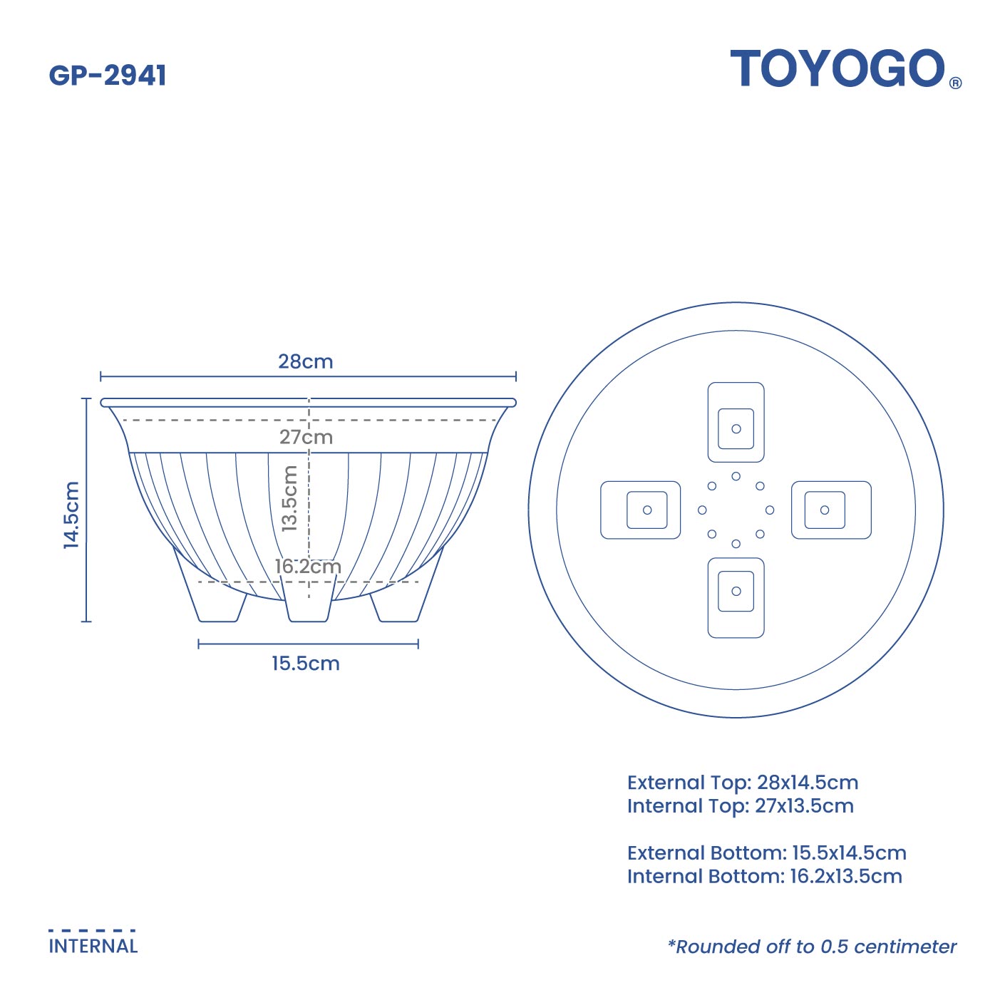 BESU ROUND GARDEN POT - NO.3 (GP2941)