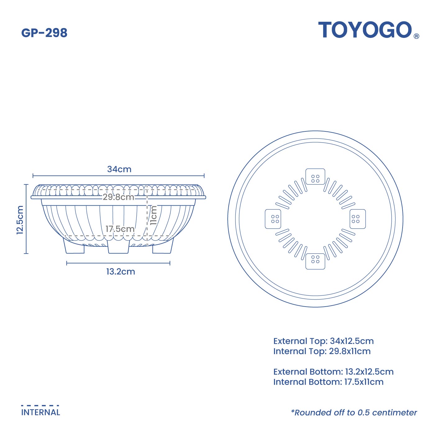 ACHI RD GARDEN POT - LB (GP298)