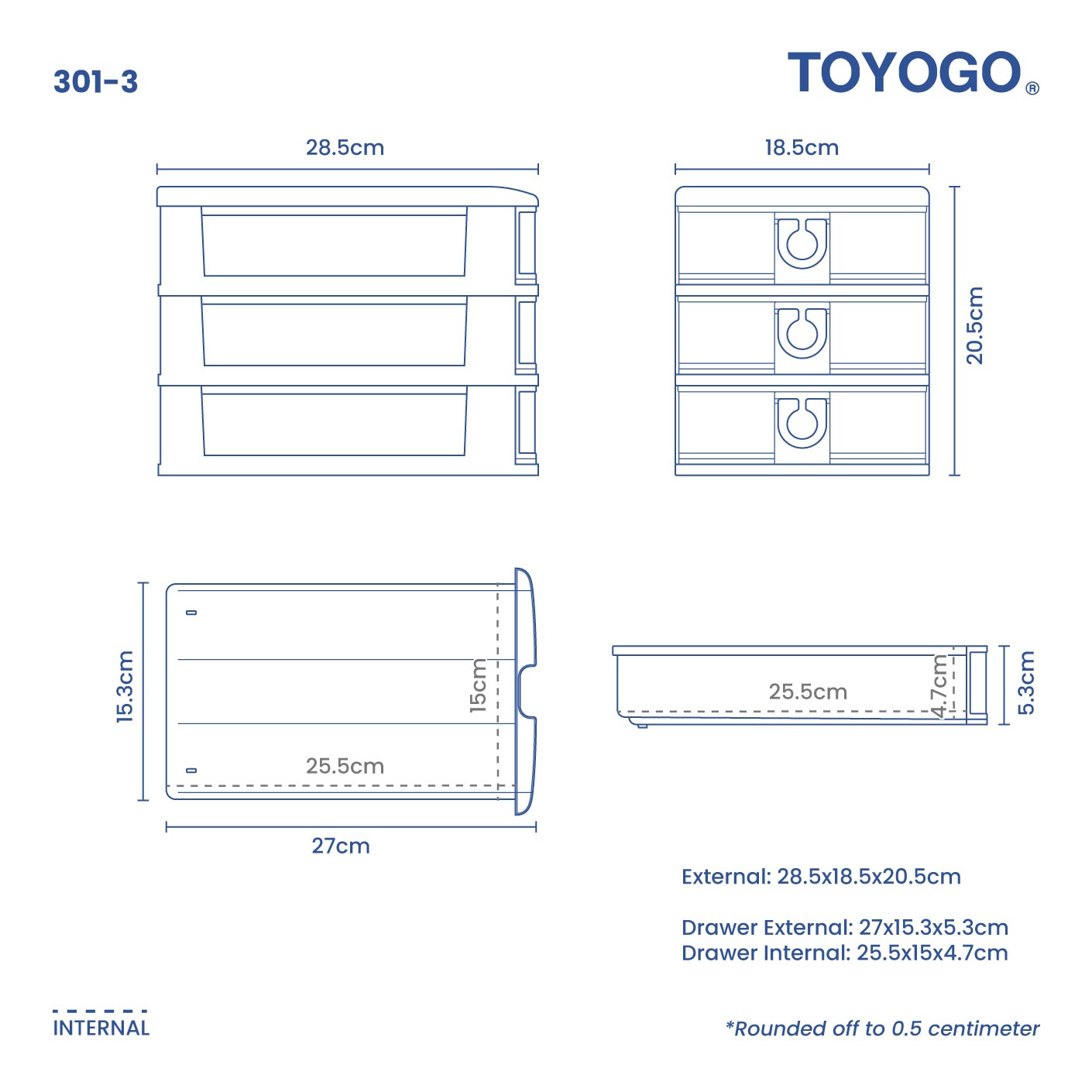 3 TIER A5 STATIONERY DRAWER (301-3)