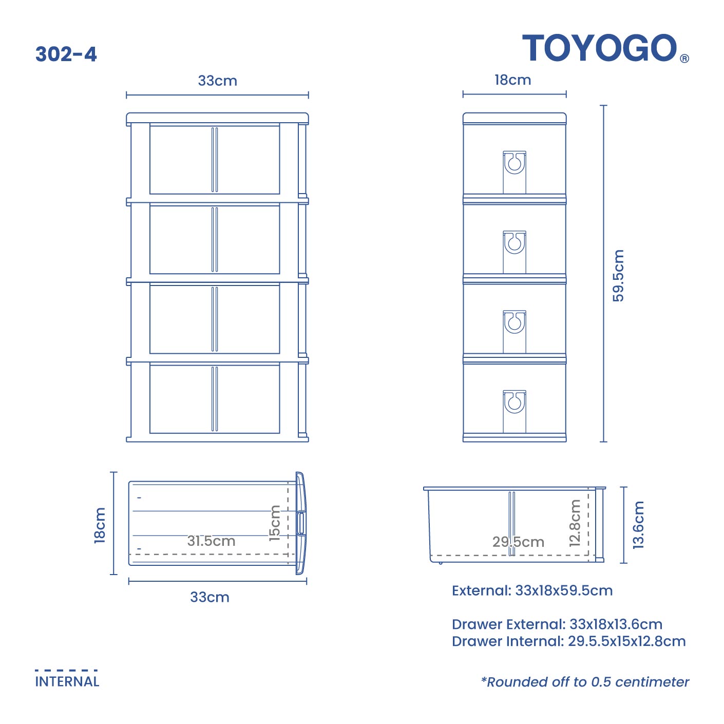 4 TIER CD/SAT DRAWER (302-4)