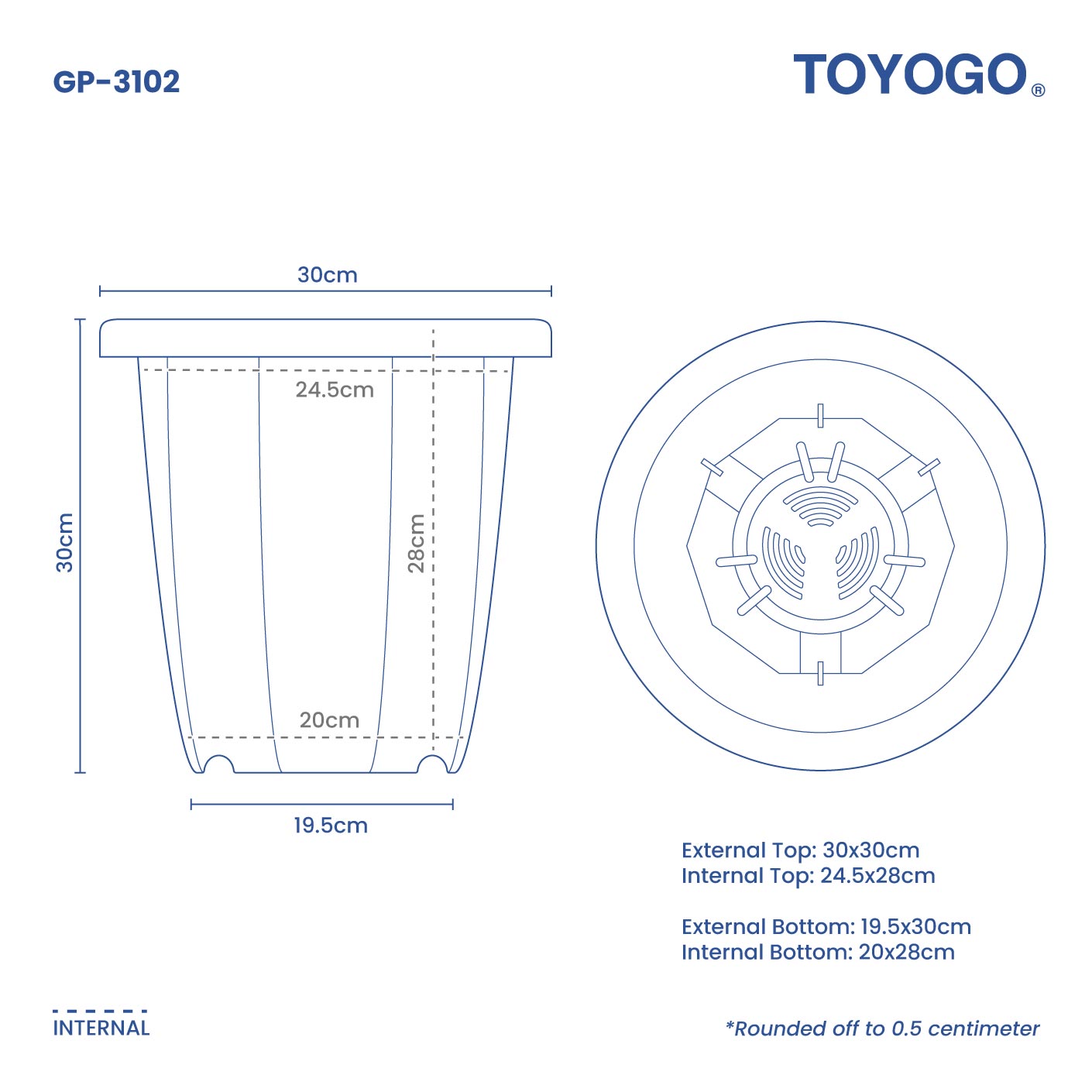 NACHURARU RD HB GARDEN POT - NO.1 (GP3102)