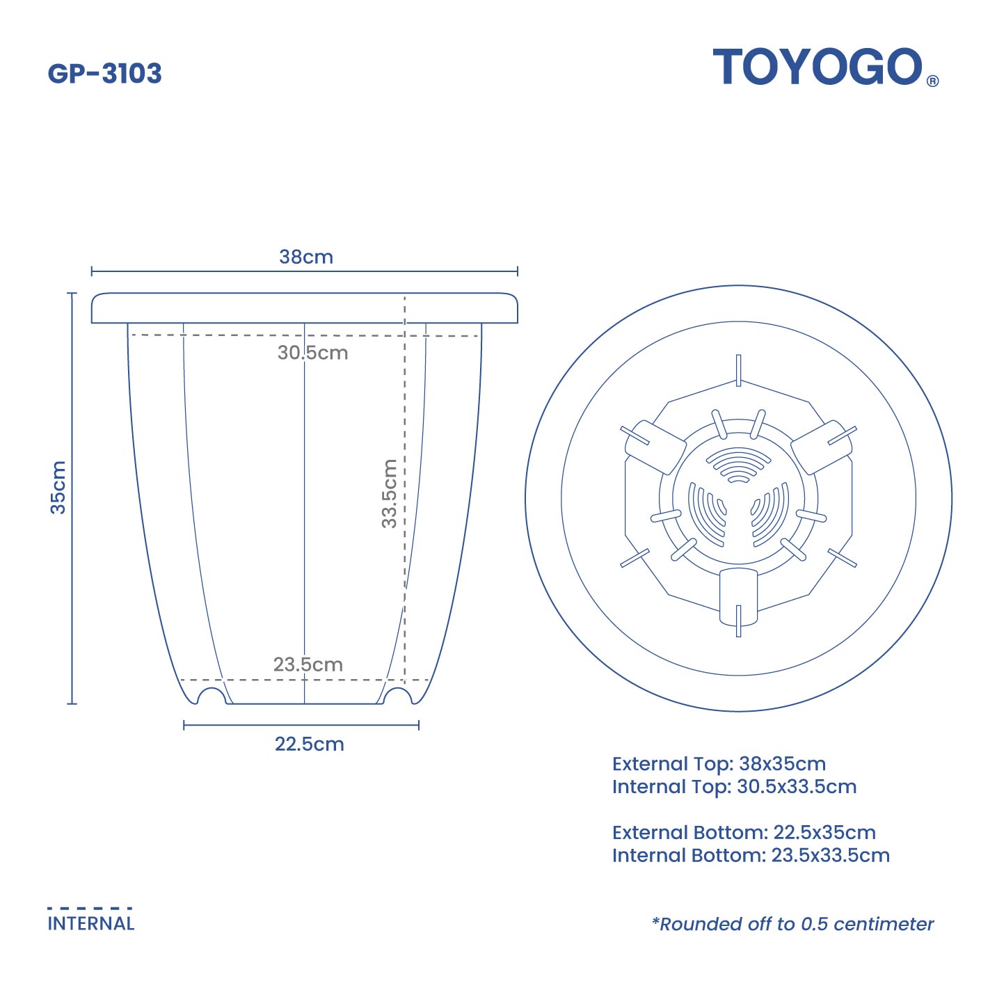 NACHURARU RD HB GARDEN POT - NO.2 (GP3103)