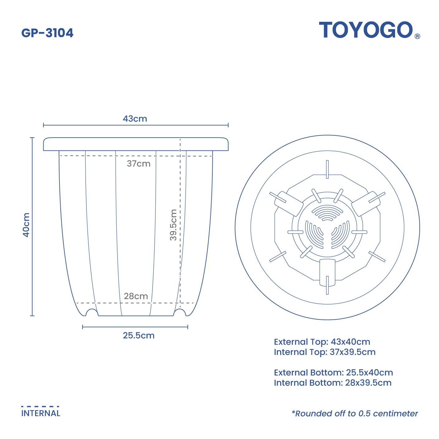 NACHURARU RD HB GARDEN POT - NO.3 (GP3104)