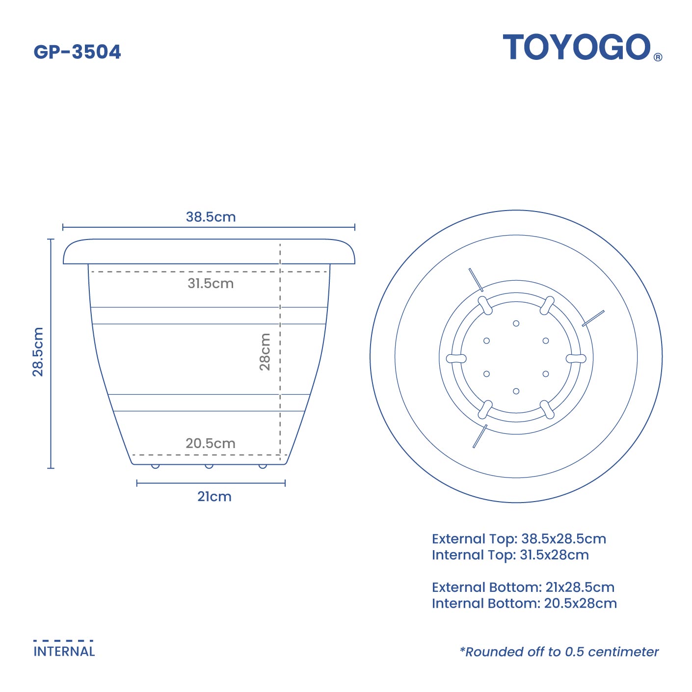 GRAPE RD GARDEN POT - NO.4 (GP3504)