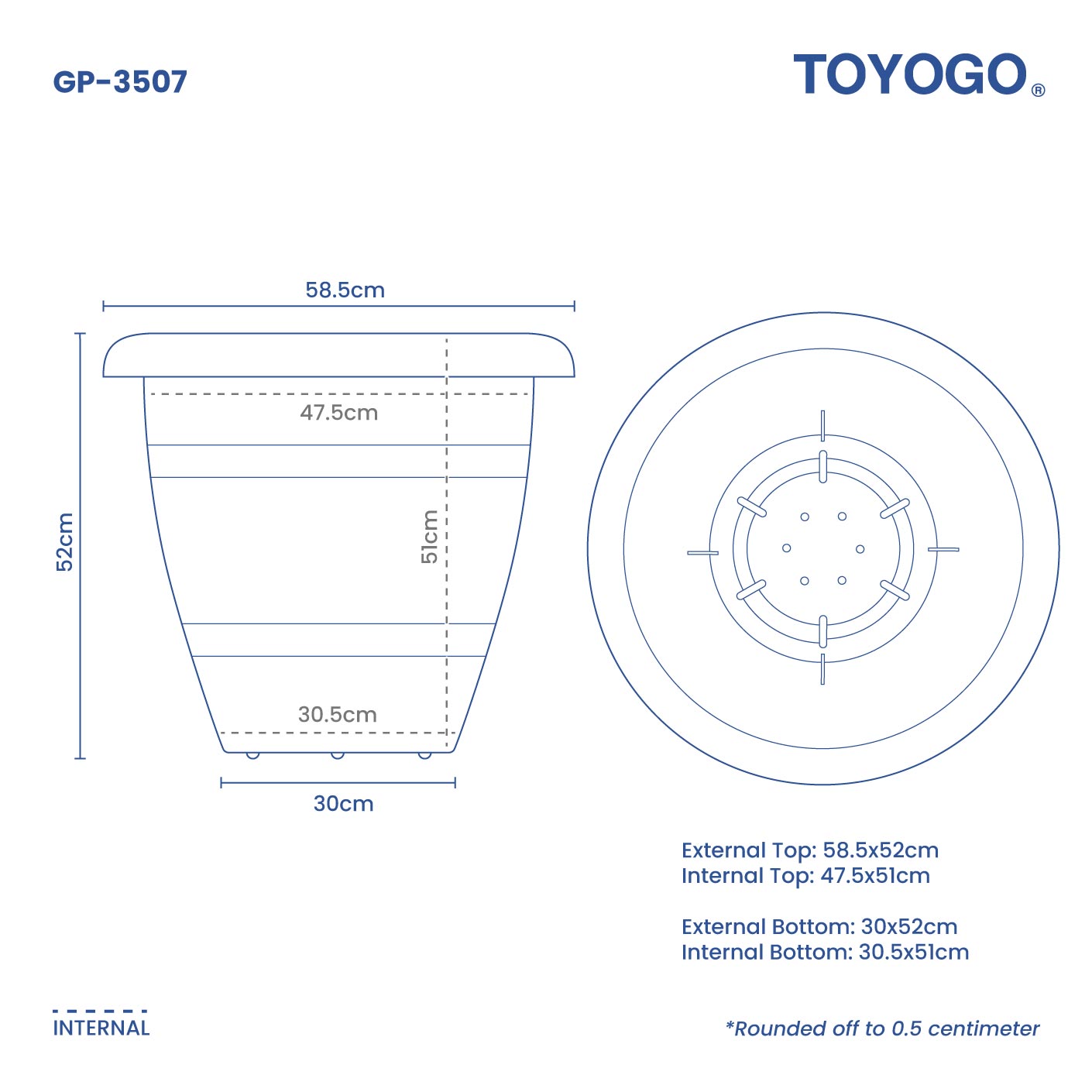 GRAPE RD GARDEN POT - NO.7 (GP3507)