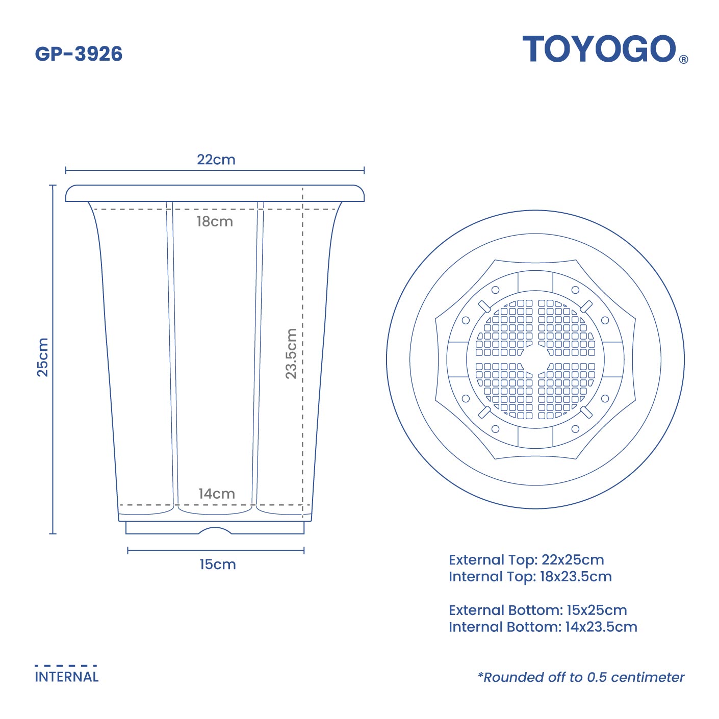 CYLINDER SLIM GARDEN POT (GP3926)