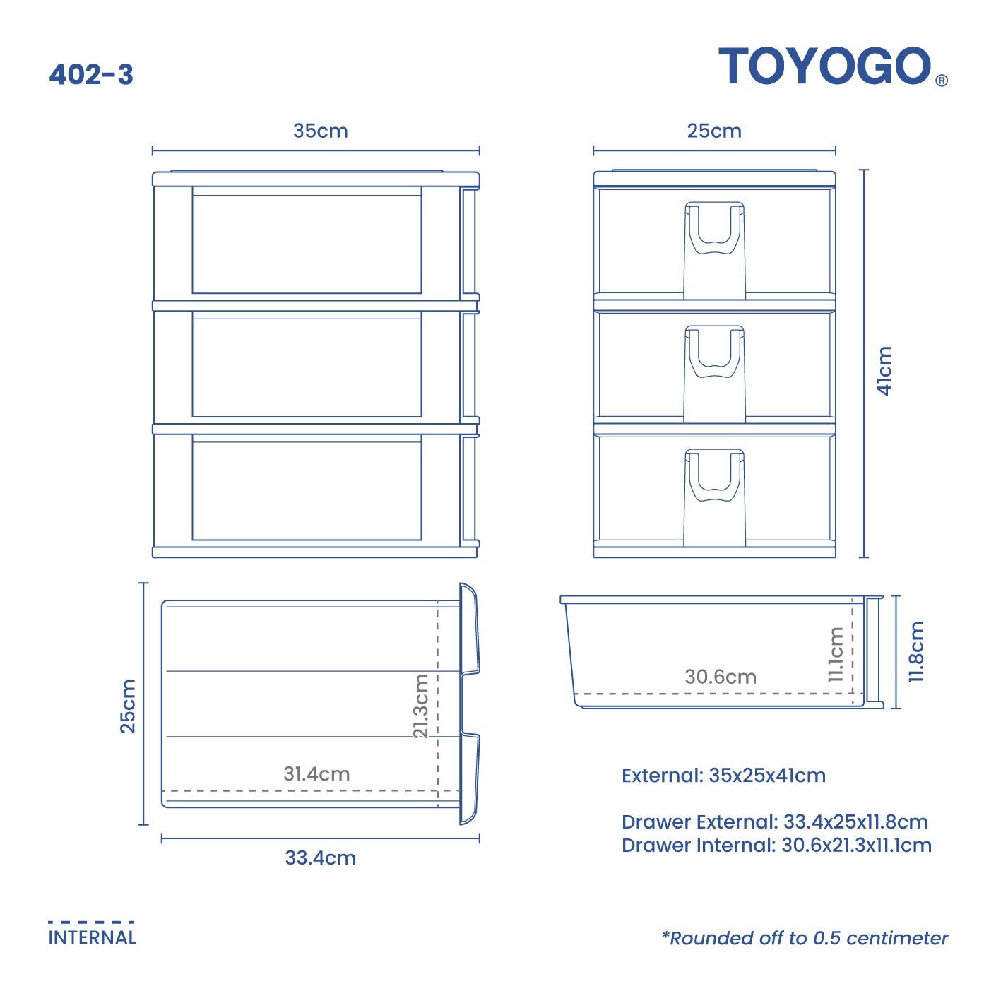 3 TIER 3B A4 DRAWER (402-3)