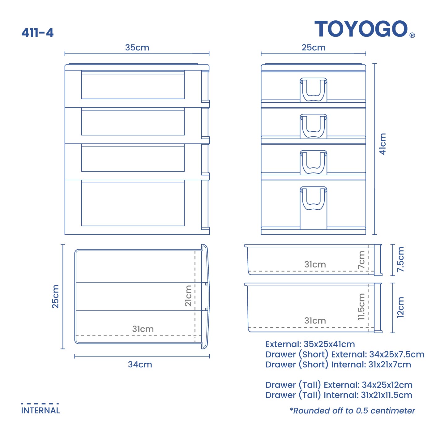 4 TIER A4 DRAWER (411-4)