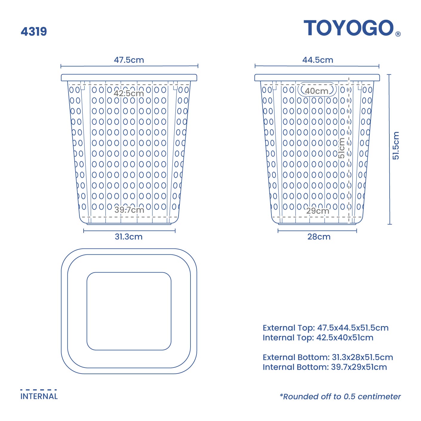 HIGHLY LAUNDRY BASKET (M) (4319)