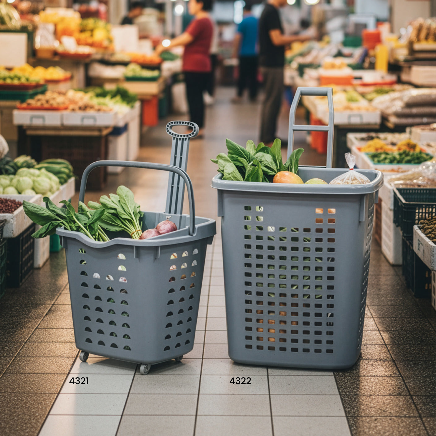 SHOPPING BASKET TROLLEY (4321)