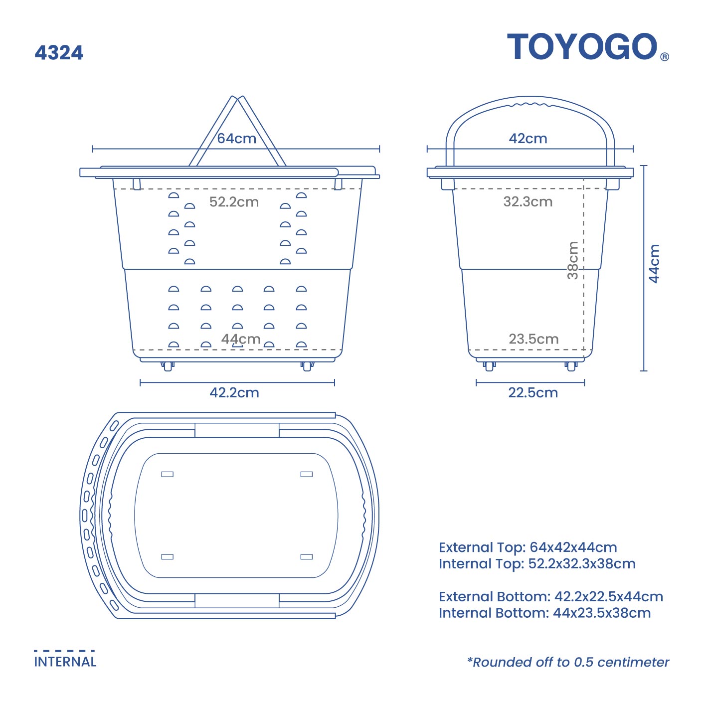 SHOPPING BASKET TROLLEY (4324)