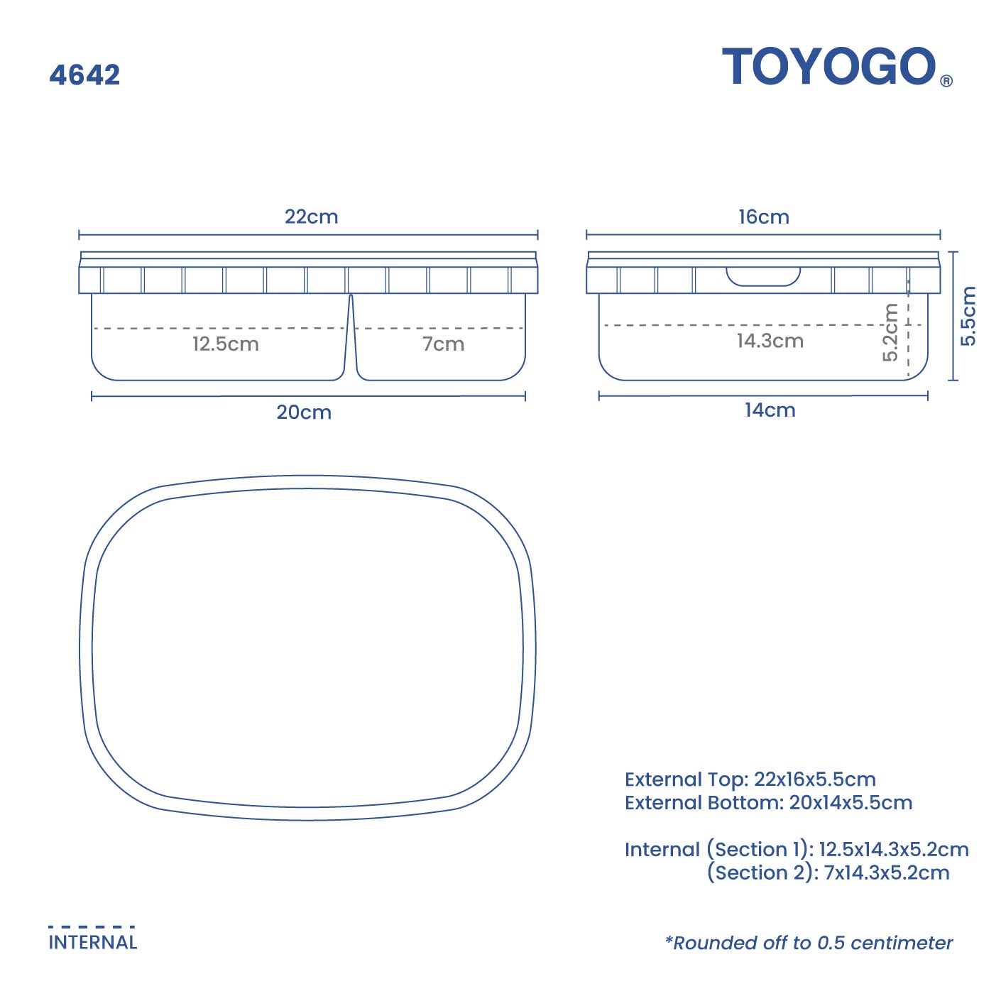 LUNCH BOX 2 SECTION (4642)