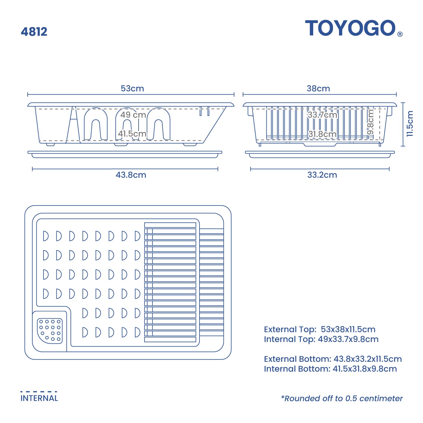 DISH DRAINER W/TRAY (4812-P)