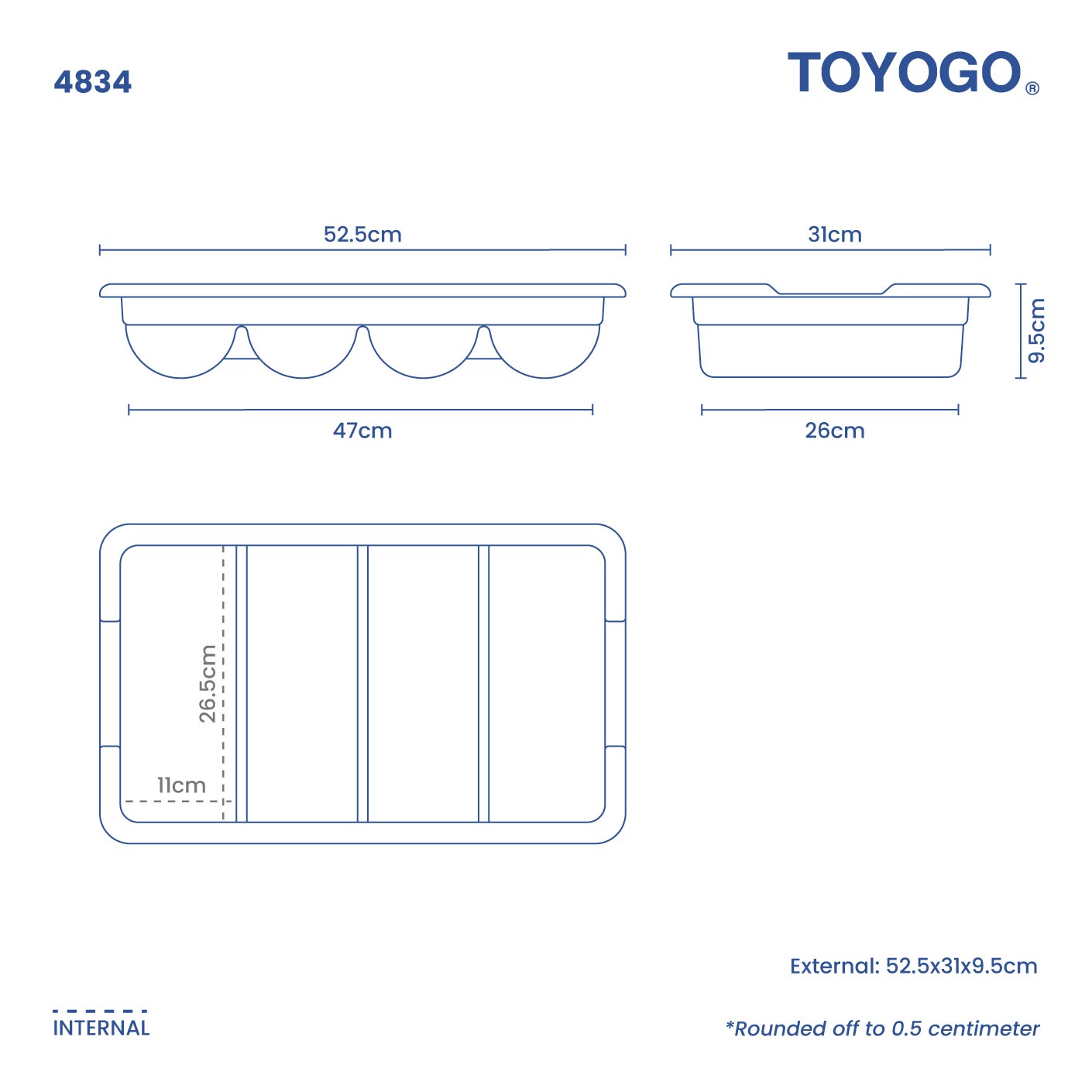 COMPARTMENT CUTLERY TRAY (4834)