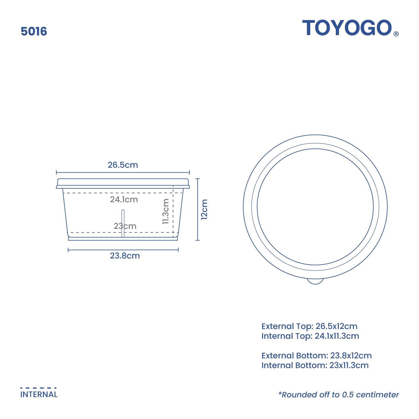 ROUND CONTAINER LOW W/LID (5016)