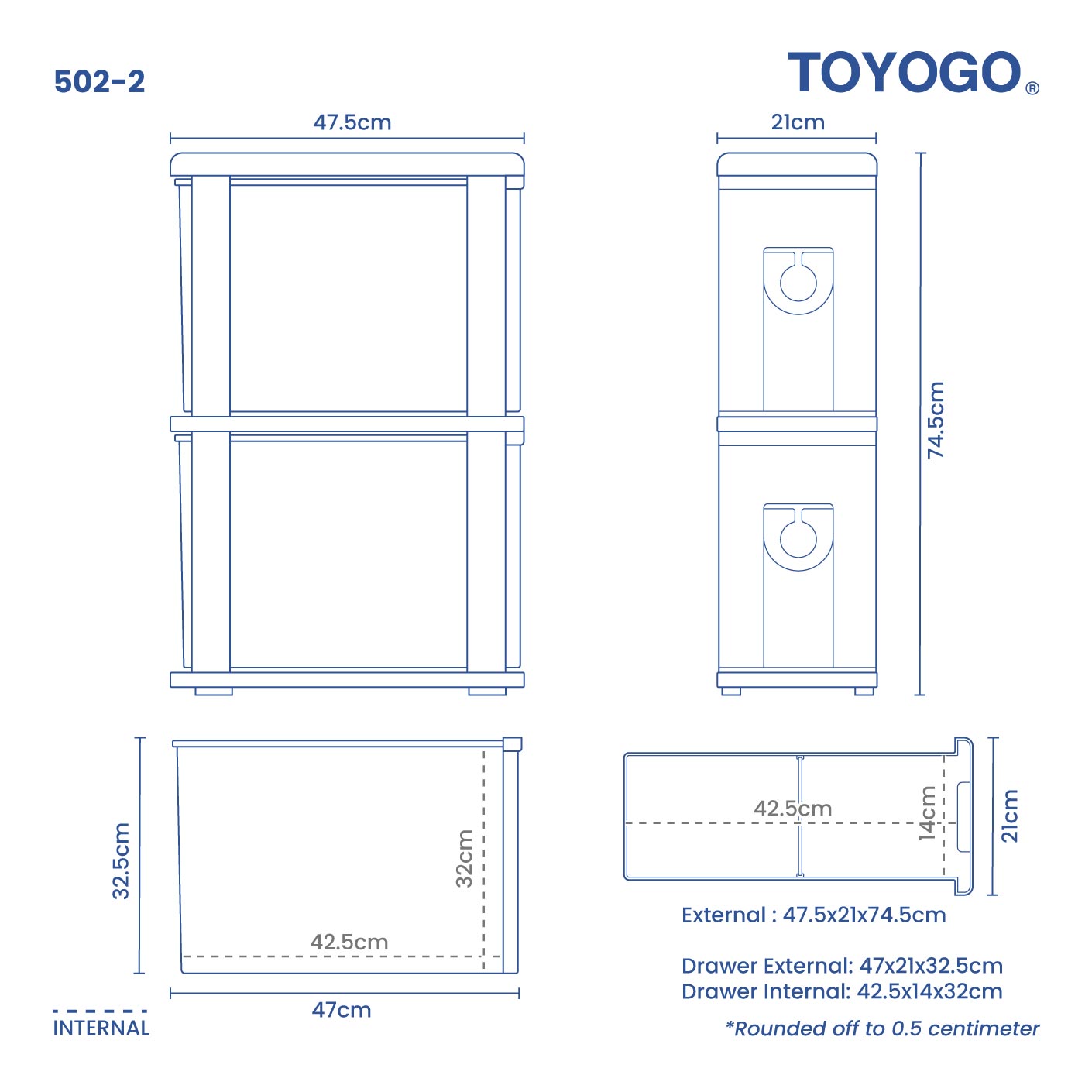 2 TIER SLIM KITCHEN DRAWER (502-2) | TOYOGO Singapore – TOYOGO