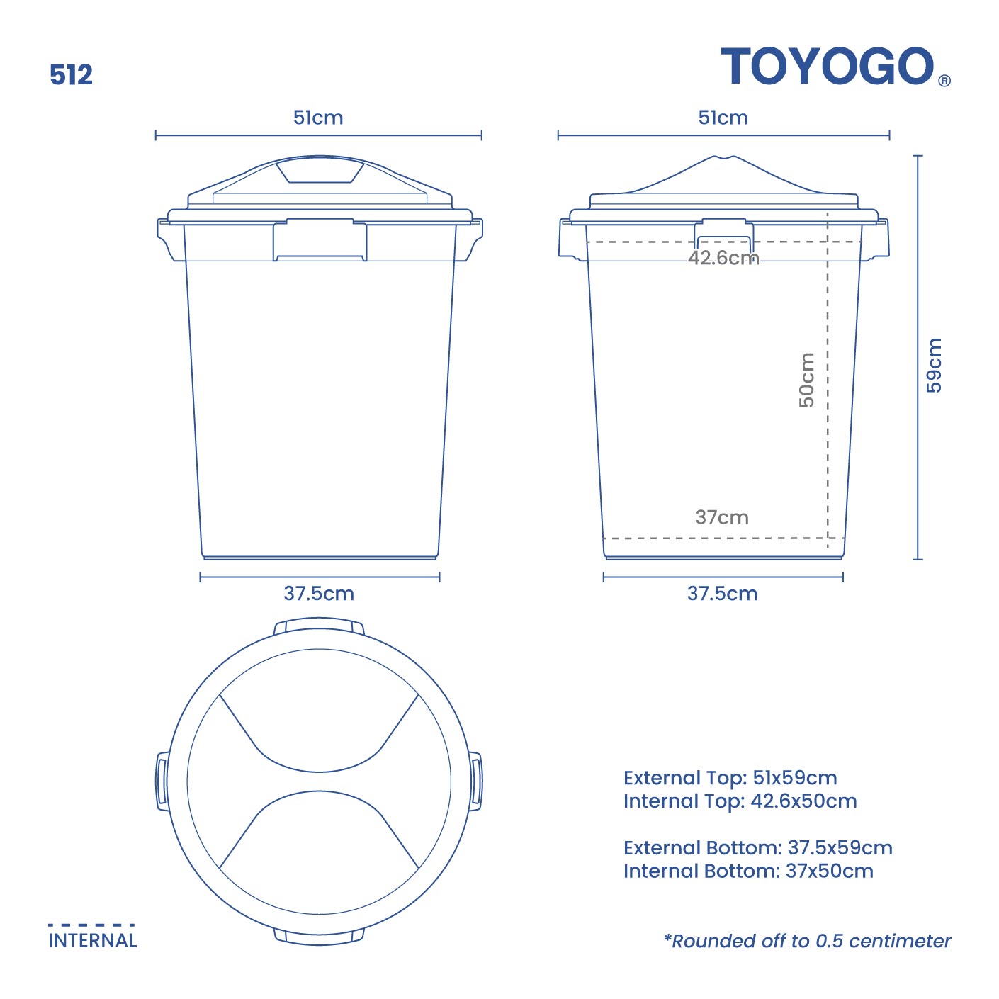 LUCKY PAIL W LID 15 GAL (512-BLK)
