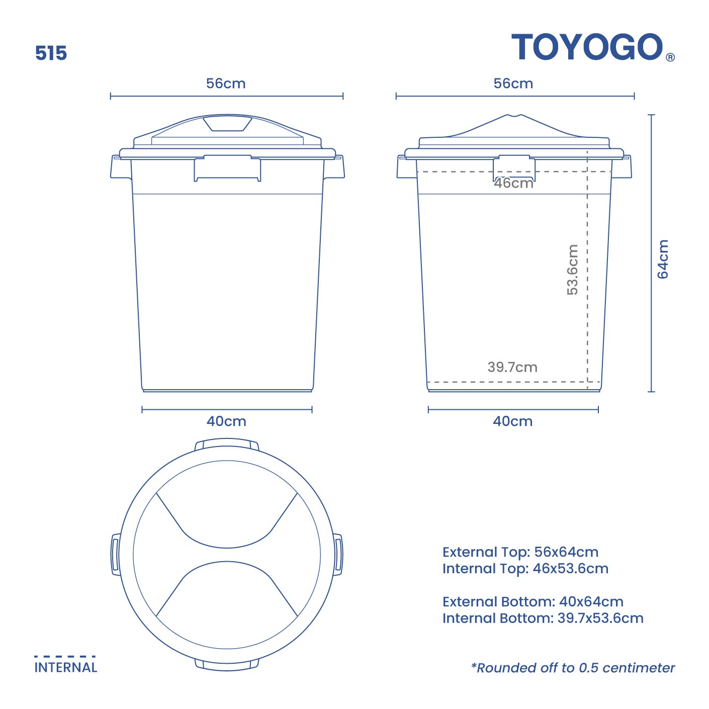 LUCKY PAIL W LID 20 GAL (515-BLK)