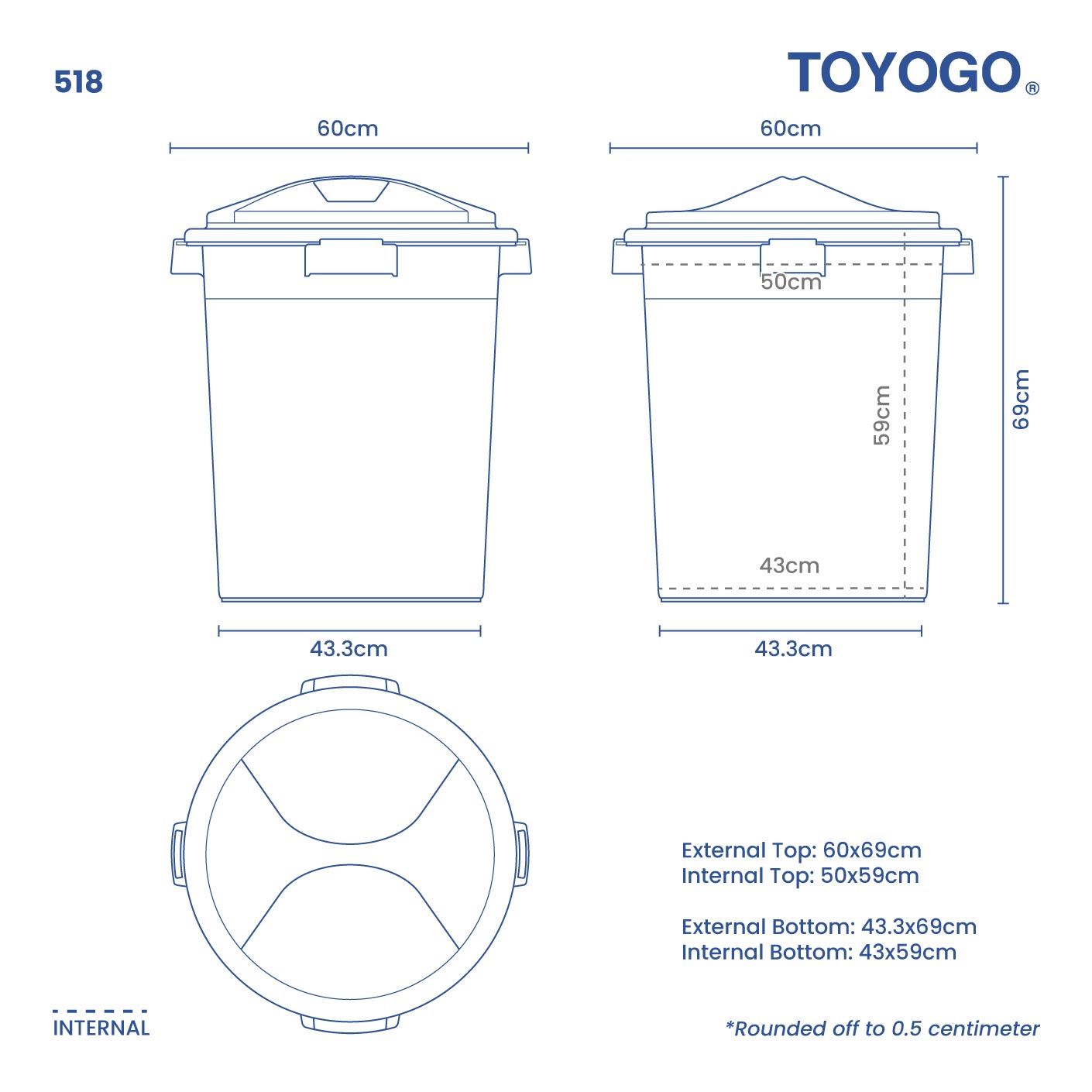 LUCKY PAIL W LID 25 GAL (518)
