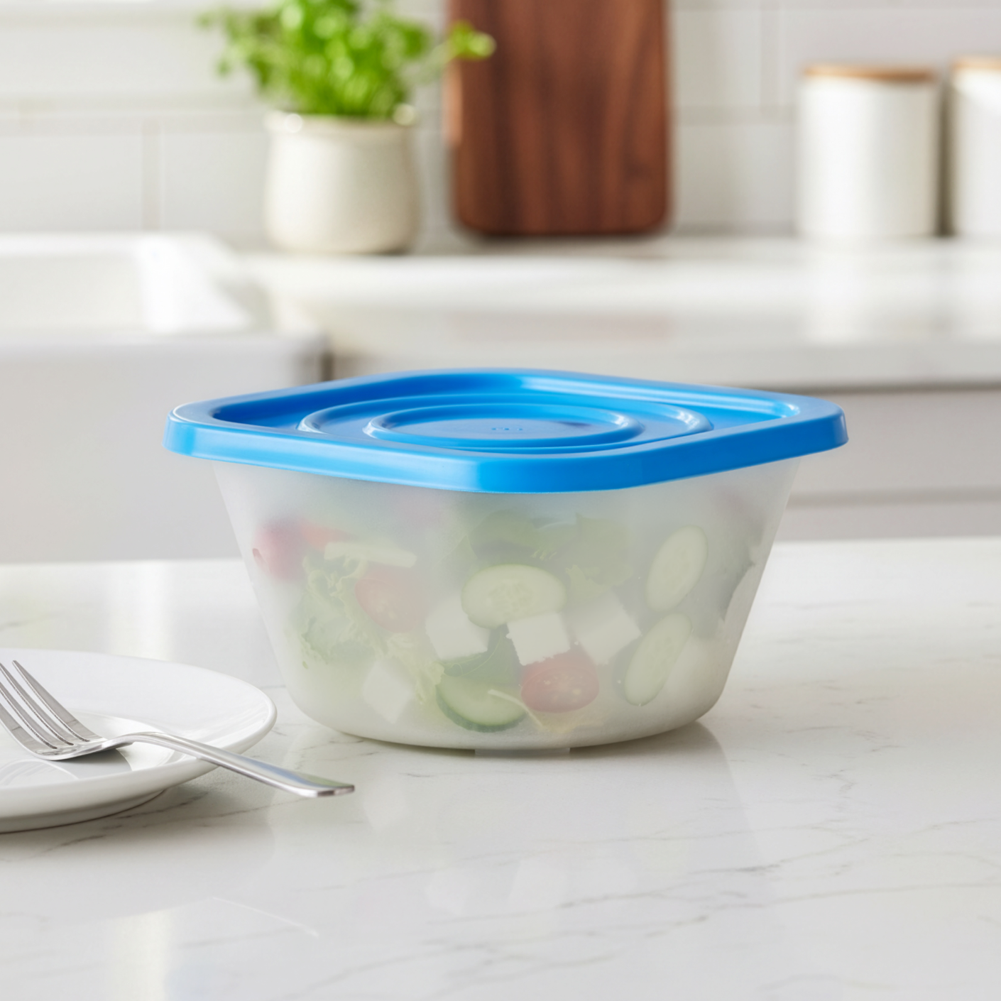 SQUARE SALAD BOWL W/COVER (521C)