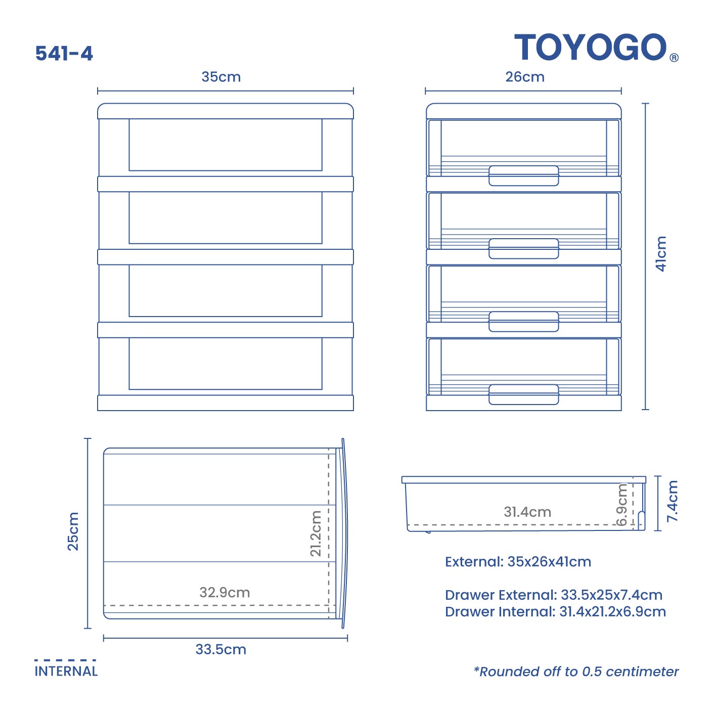 4 TIER MARINE A4 DRAWER (541-4)