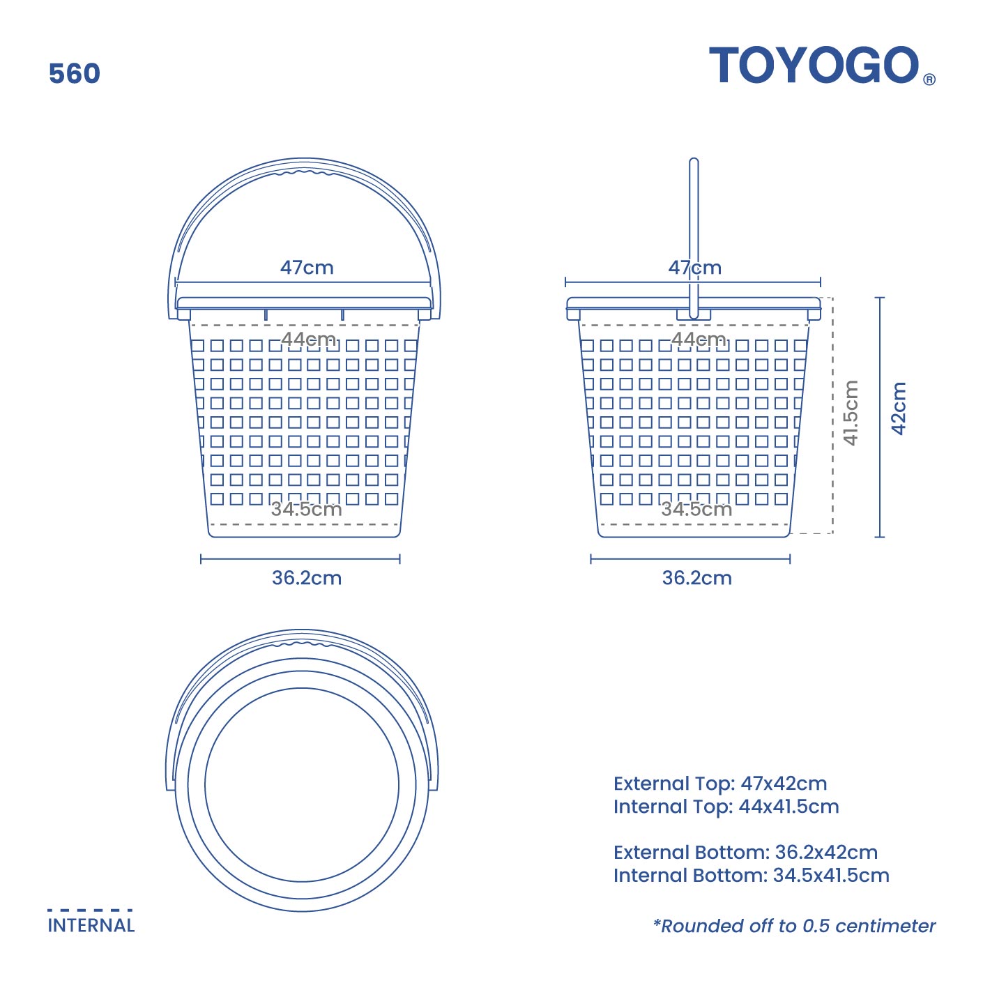 PIN PIN LAUNDRY BASKET (L) (560)