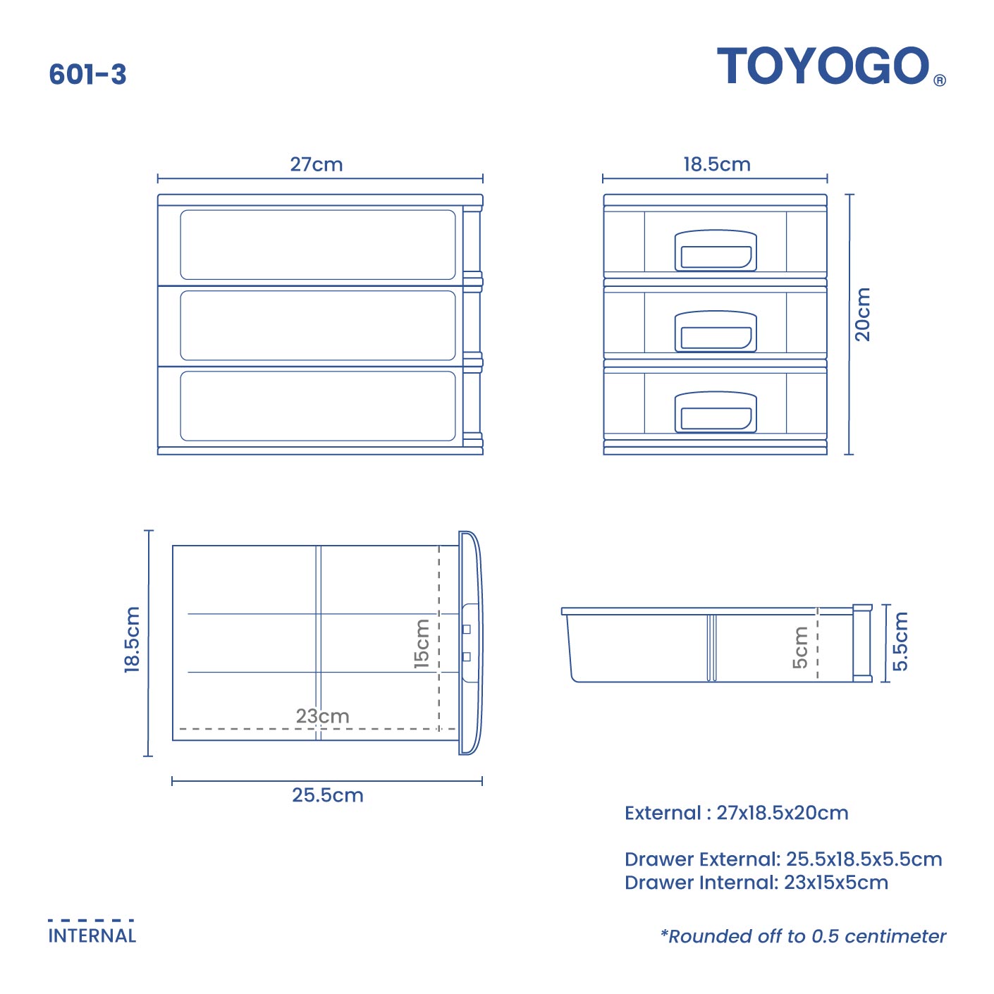 B5 LURING DRAWER 3S (601-3)
