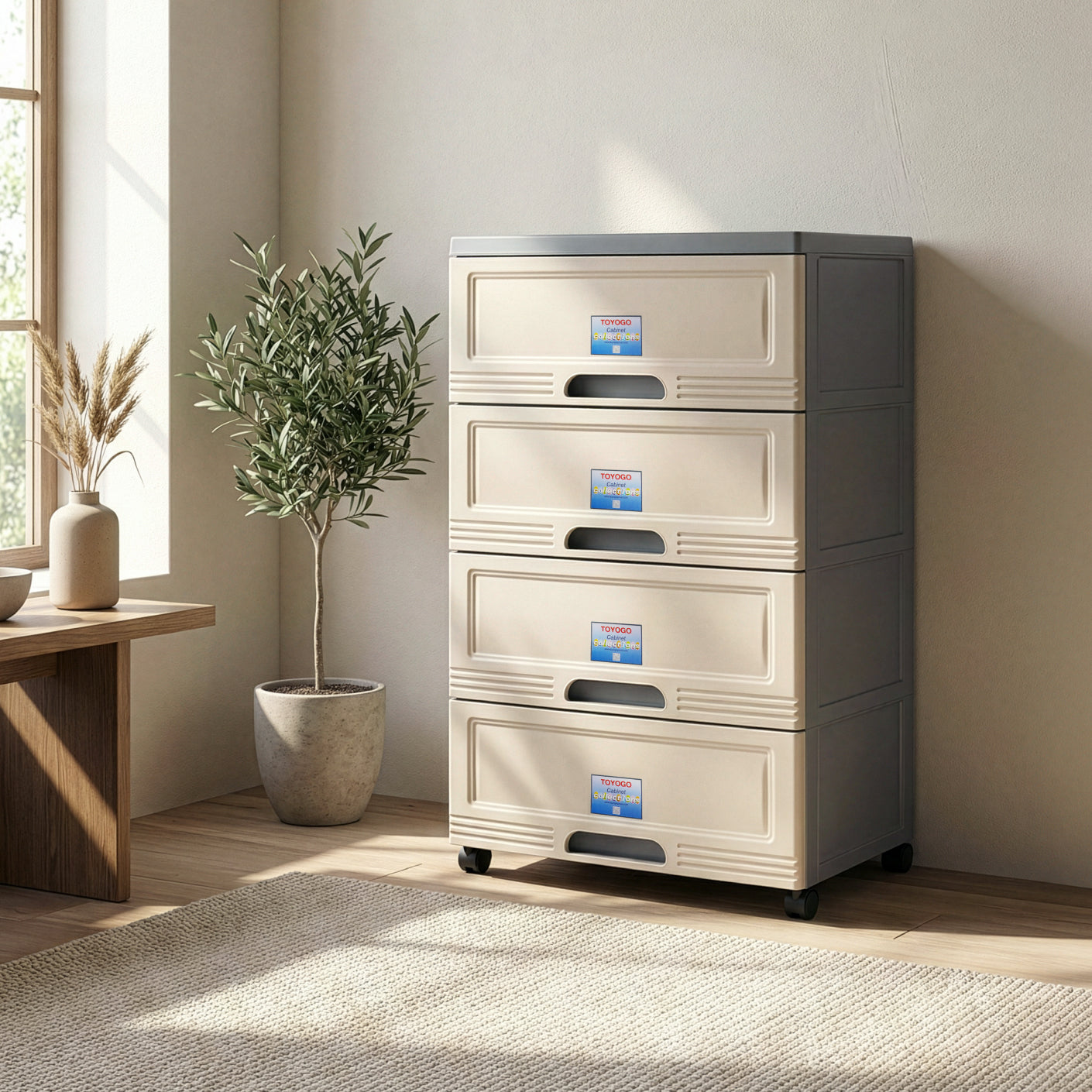 4 TIER WIBBY CABINET W/WHEELS (609-4)