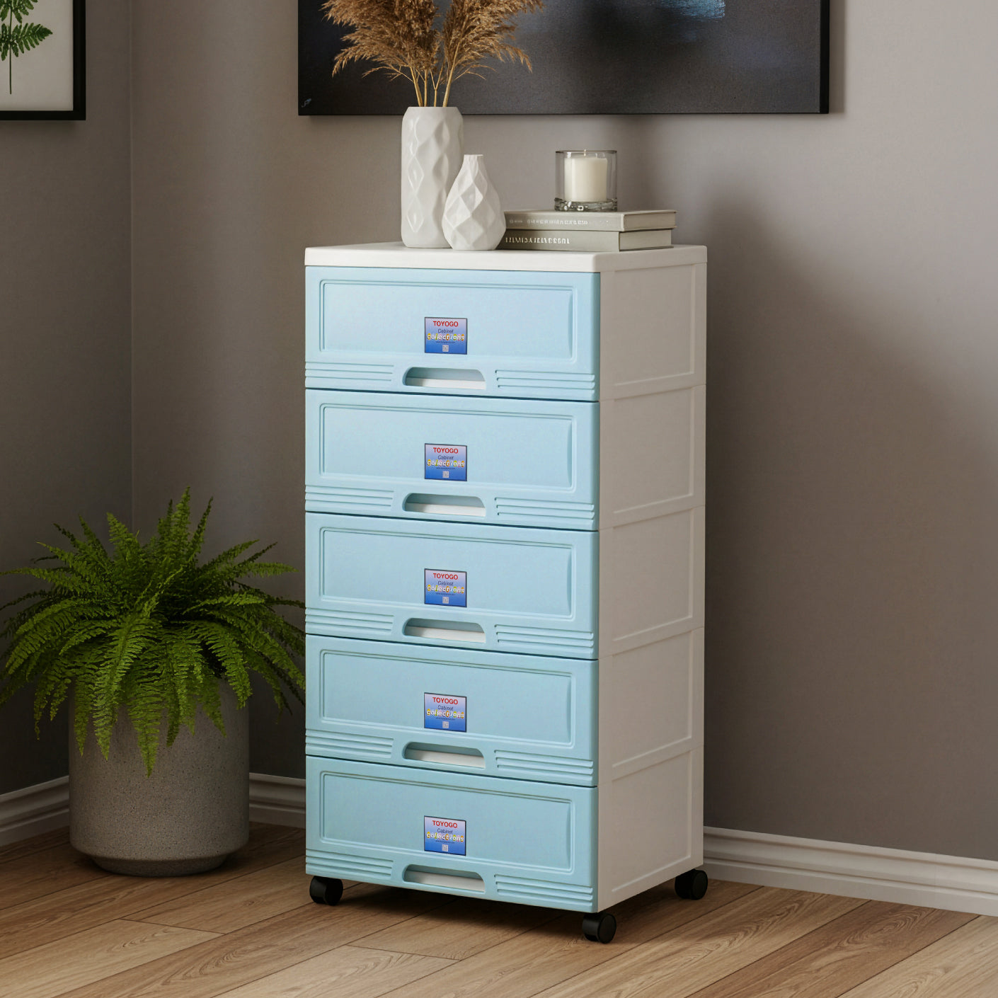 5 TIER WIBBY CABINET W/WHEELS (609-5)