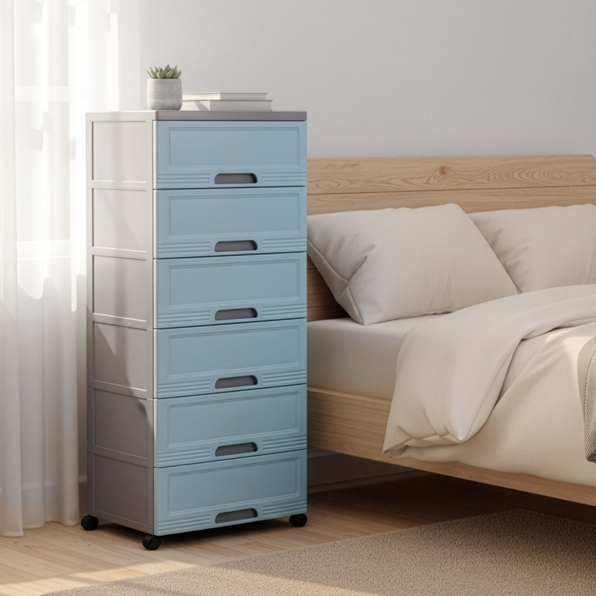 6 TIER WIBBY CABINET W/WHEELS (609-6)