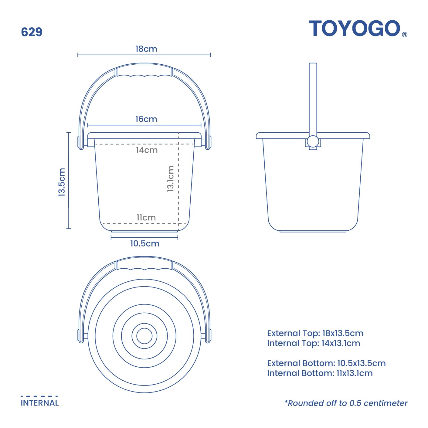 PIN PIN PAIL (1/2 GAL) 3L (629)