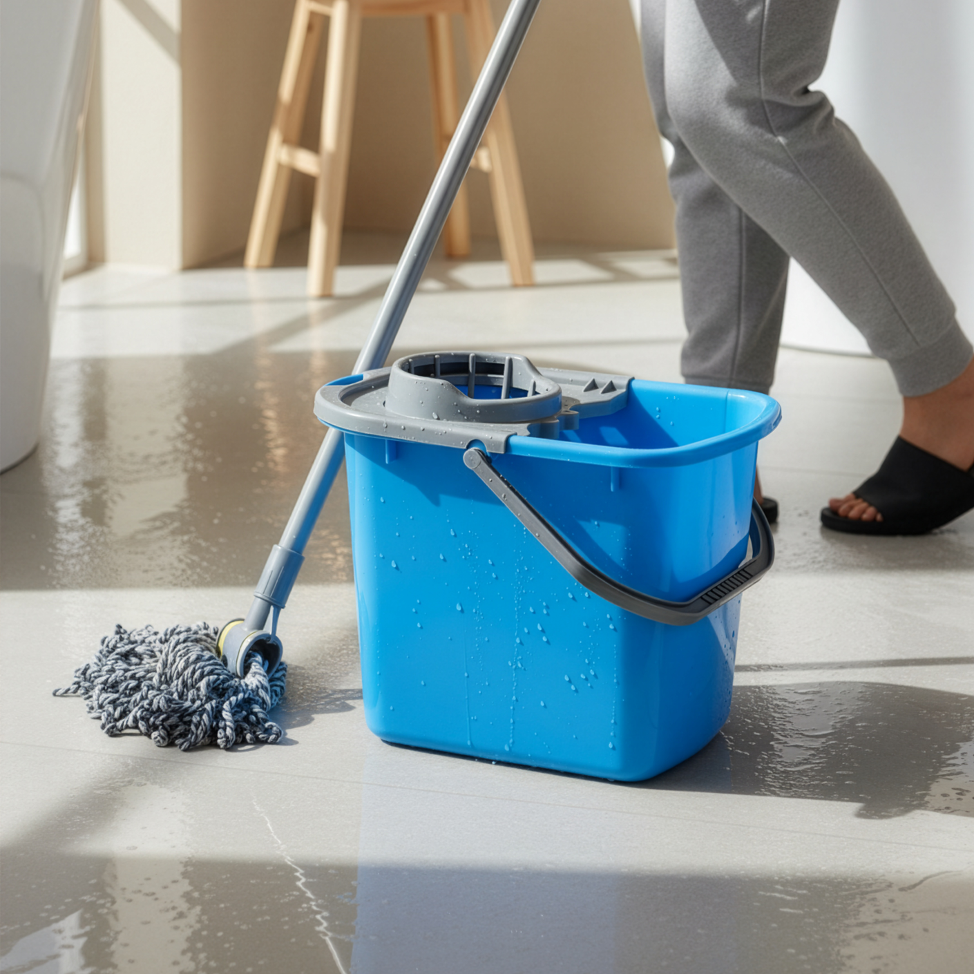 MOPPY PAIL W/WHEELS (L) (7009)