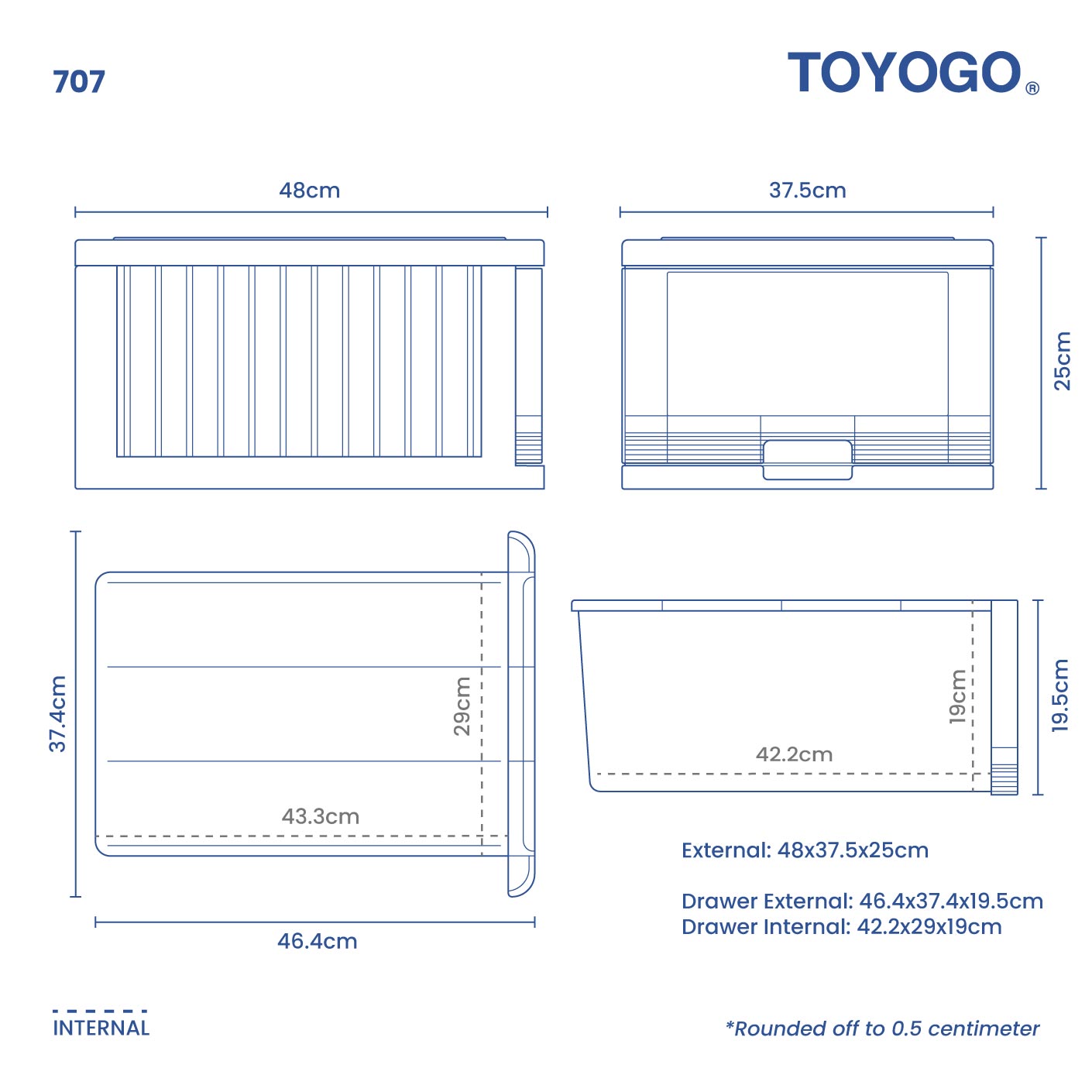 SINGLE MENTON DRAWER BOX (M) (707)