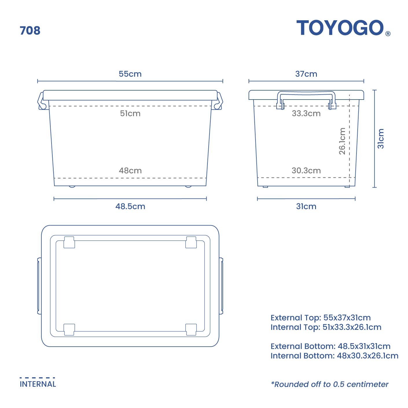 STORAGE BOX W/WHEELS (708)