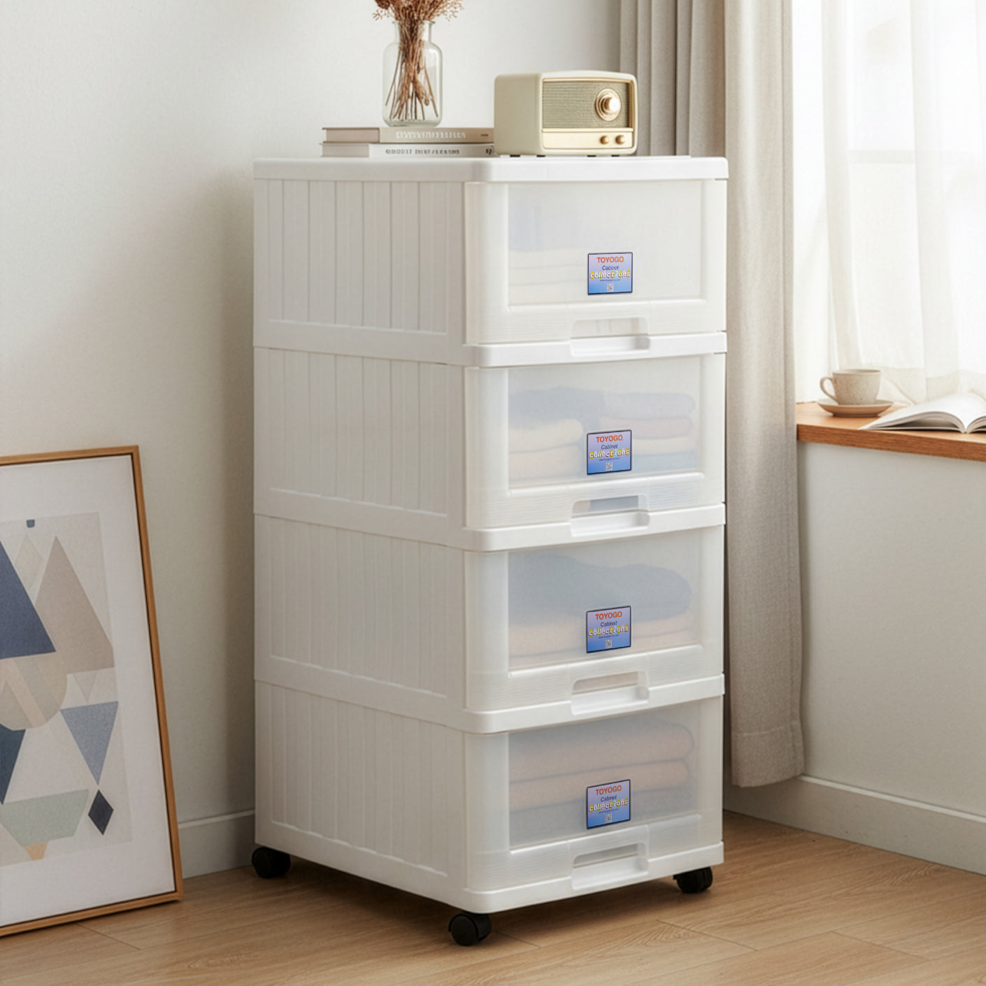 4 TIER MENTON DRAWER W/WHLS (709-4)