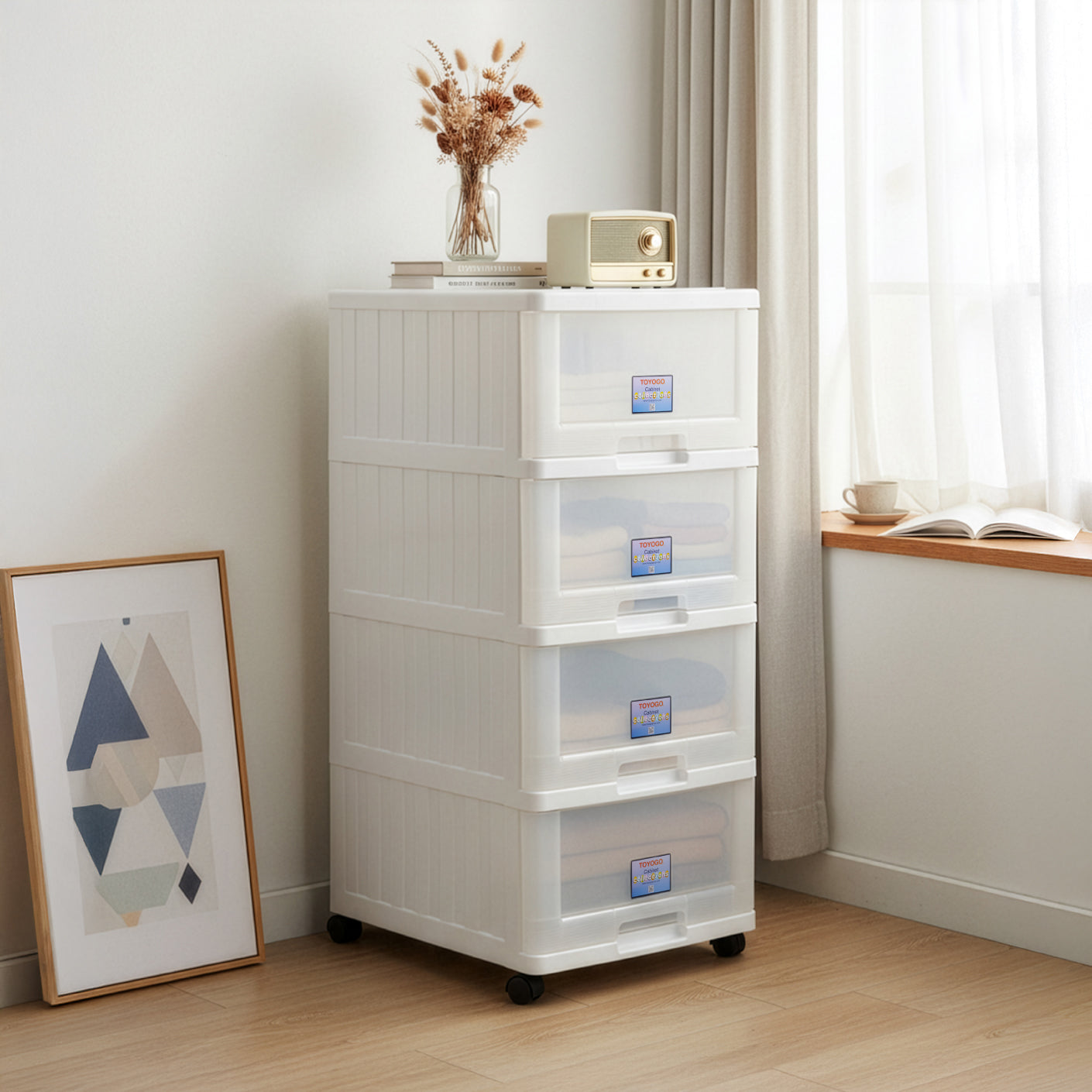 4 TIER MENTON DRAWER W/WHLS (709-4)