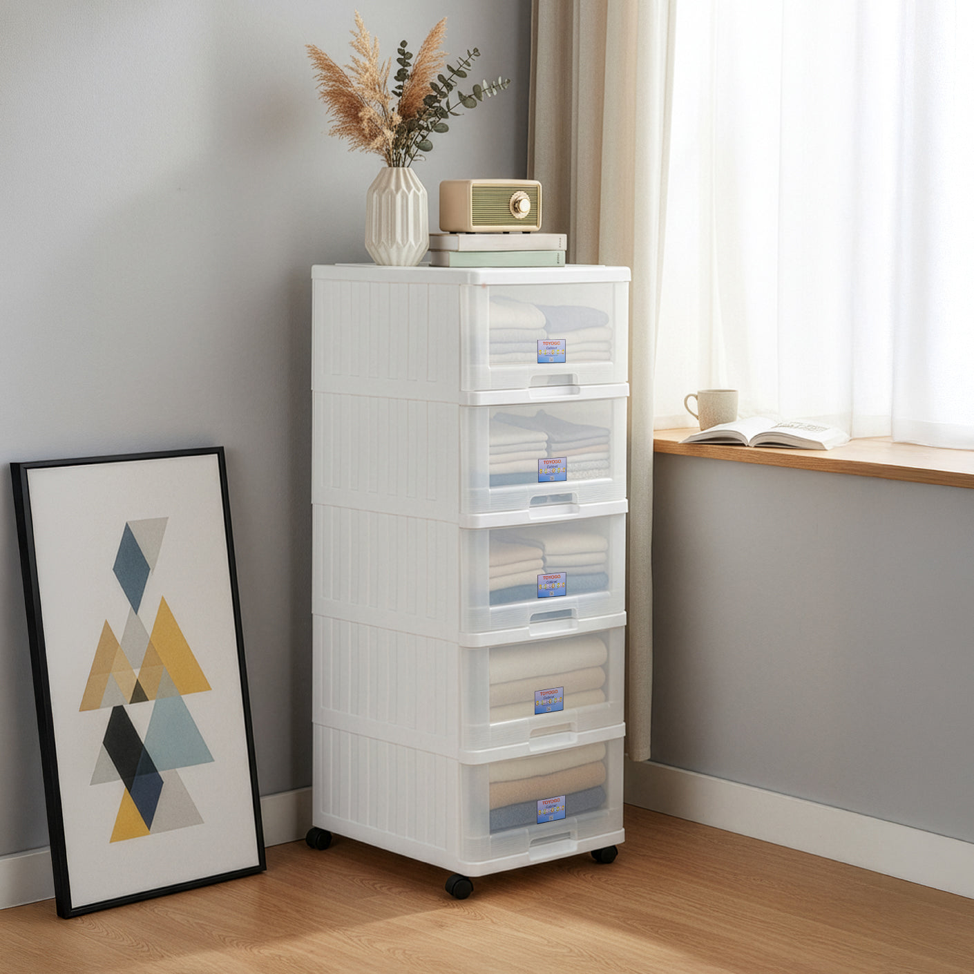 5 TIER MENTON DRAWER W/WHLS (709-5)