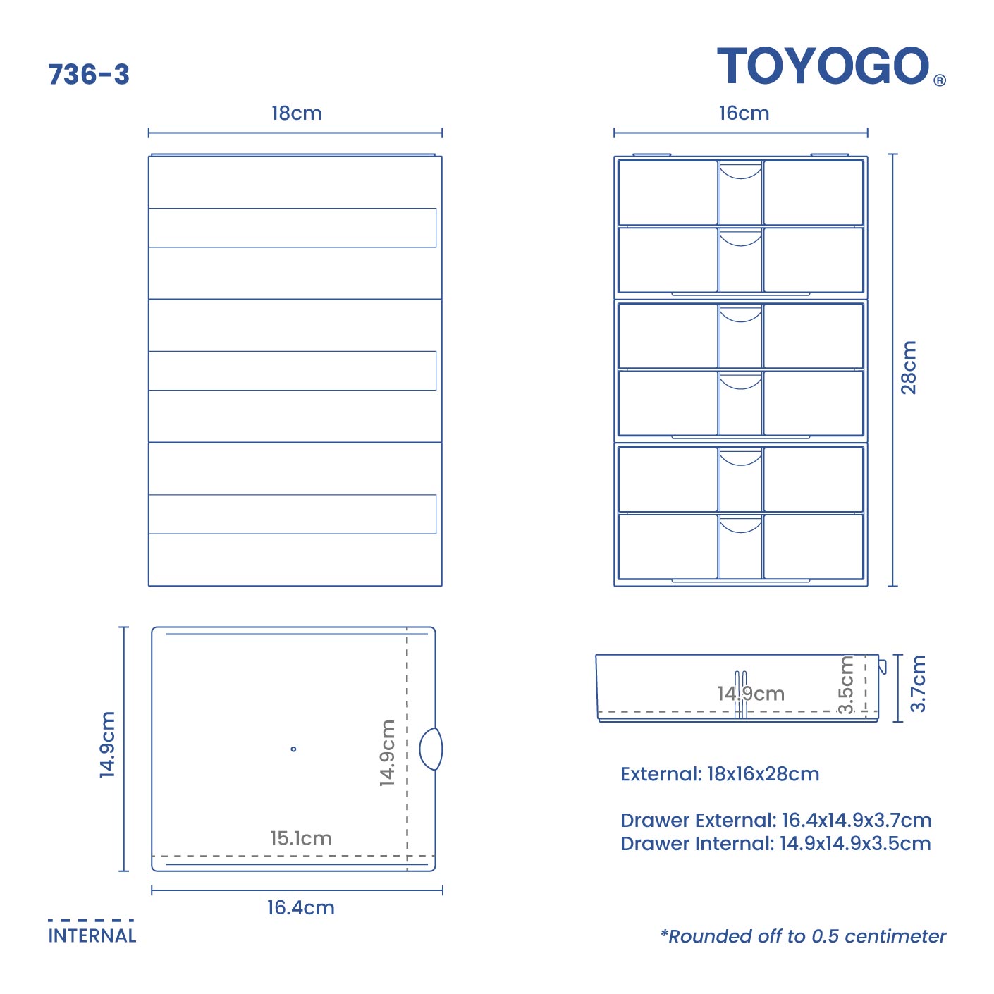 6B COMPARTMENT DRAWER (736-3)