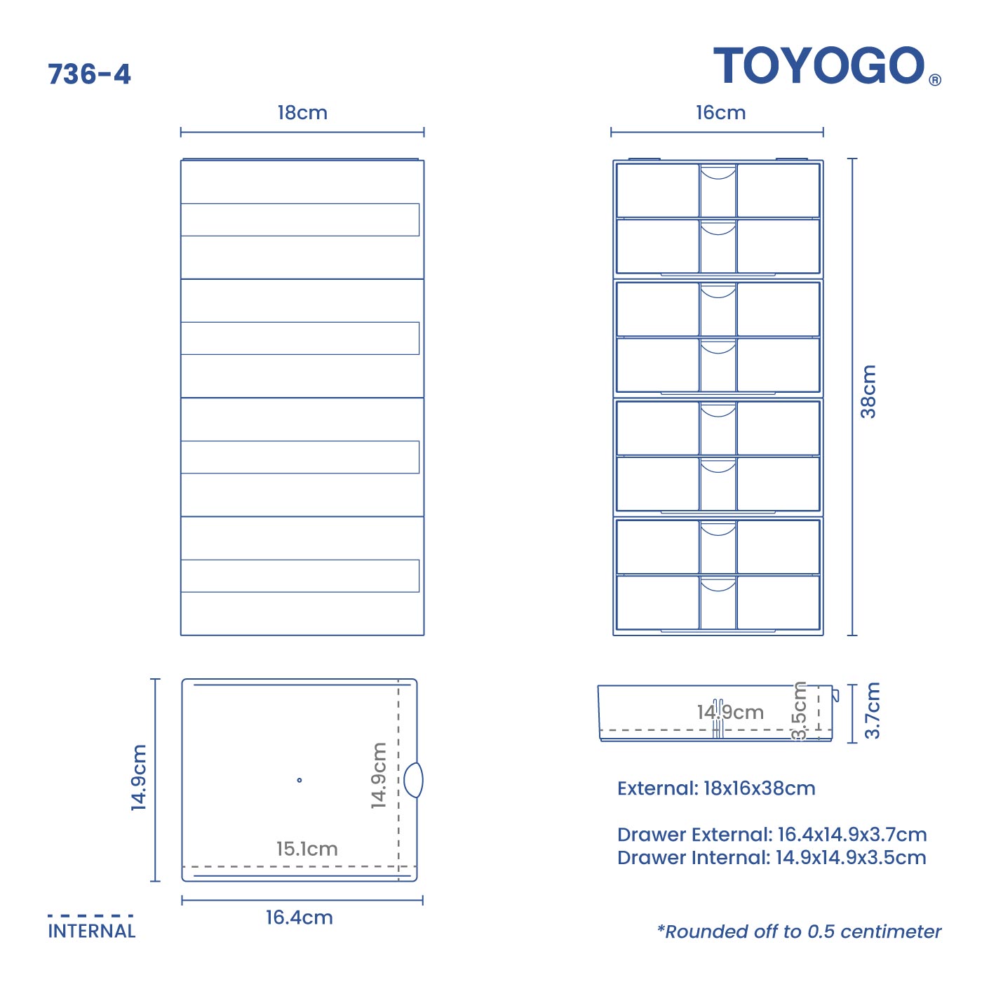 8B COMPARTMENT DRAWER (736-4)